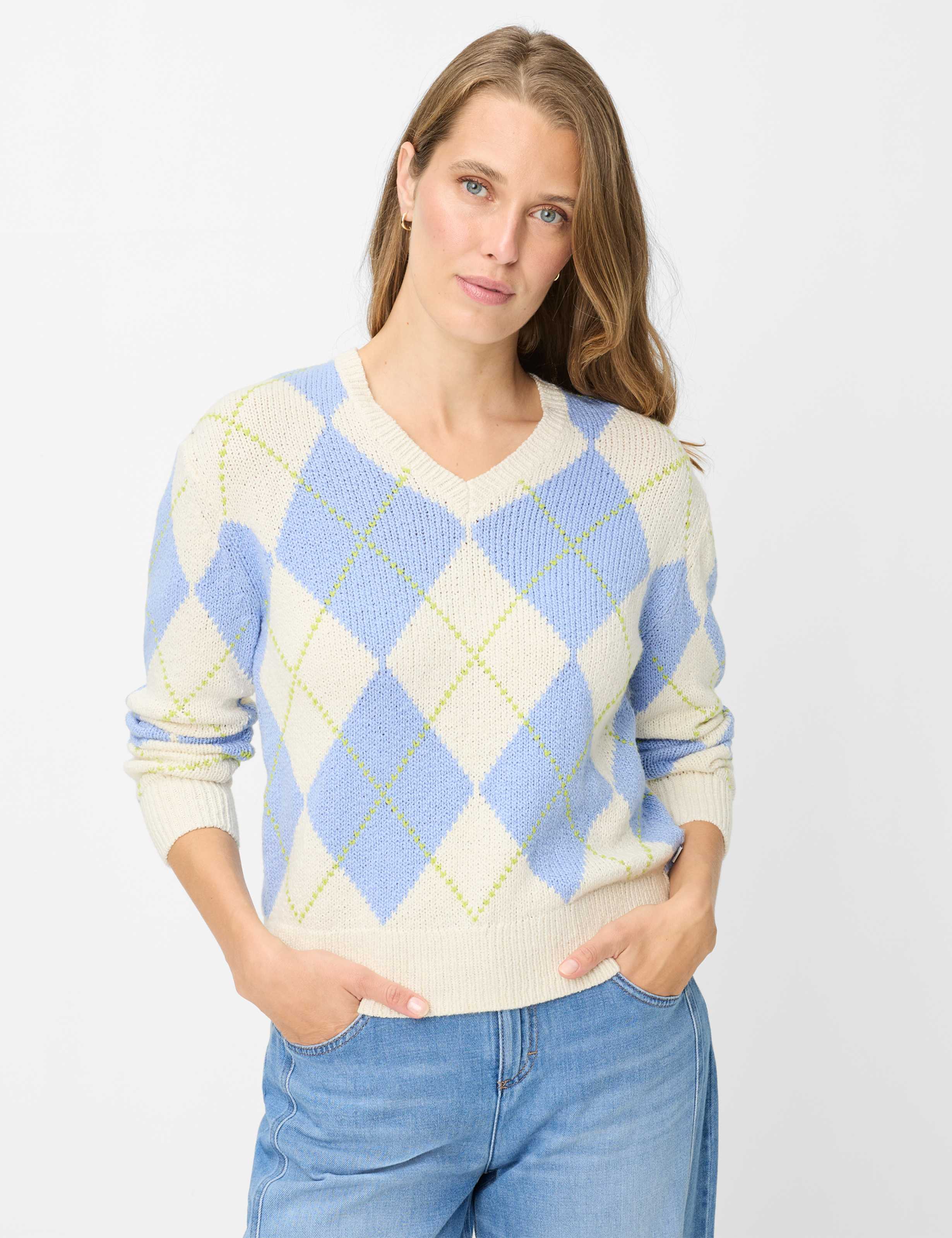 Brax Damen Strickpullover Style LANA lavender blue, mehrfarbig, Gr. 42