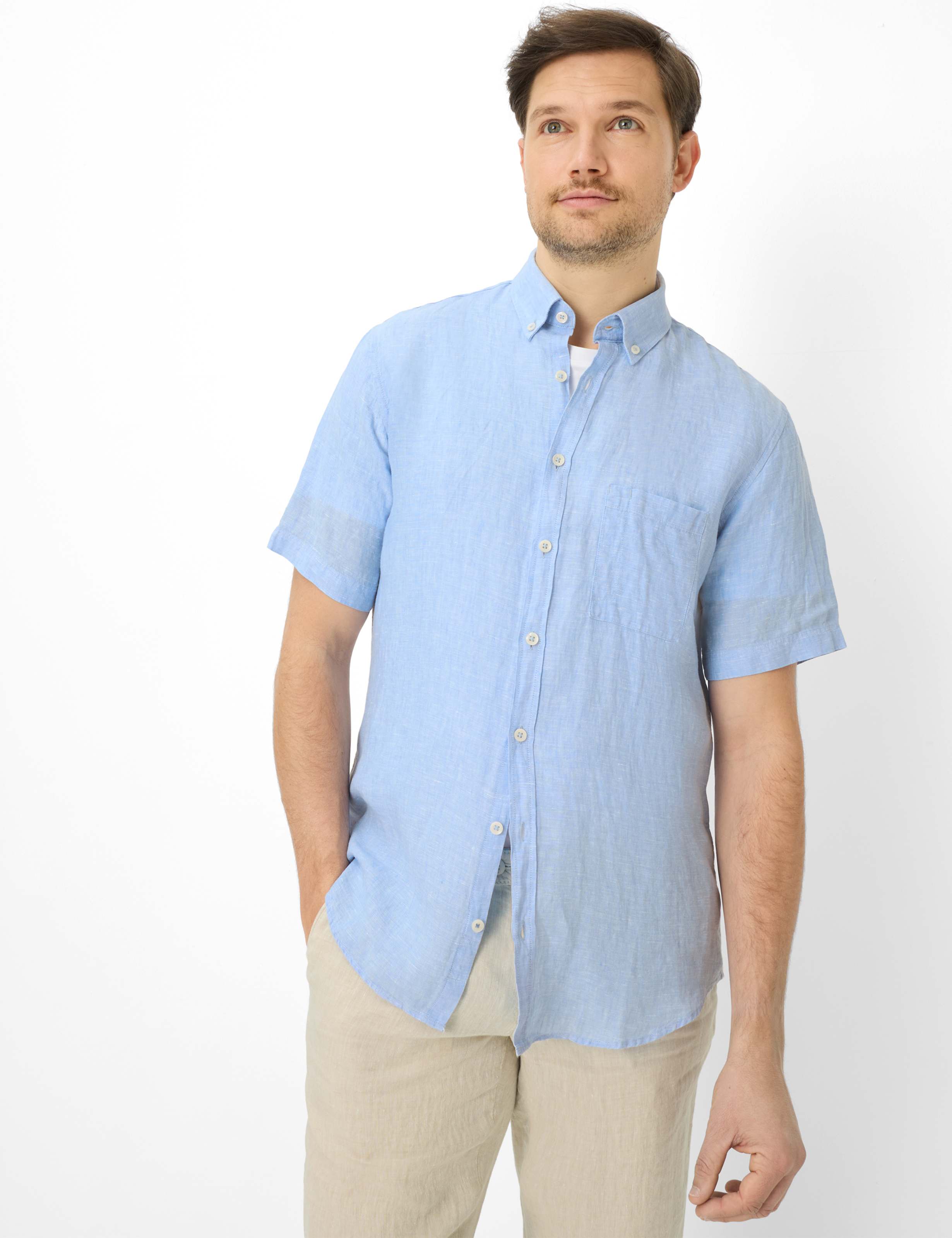 Brax Herren Hemd Style DAN sky, hellblau, Gr. XS