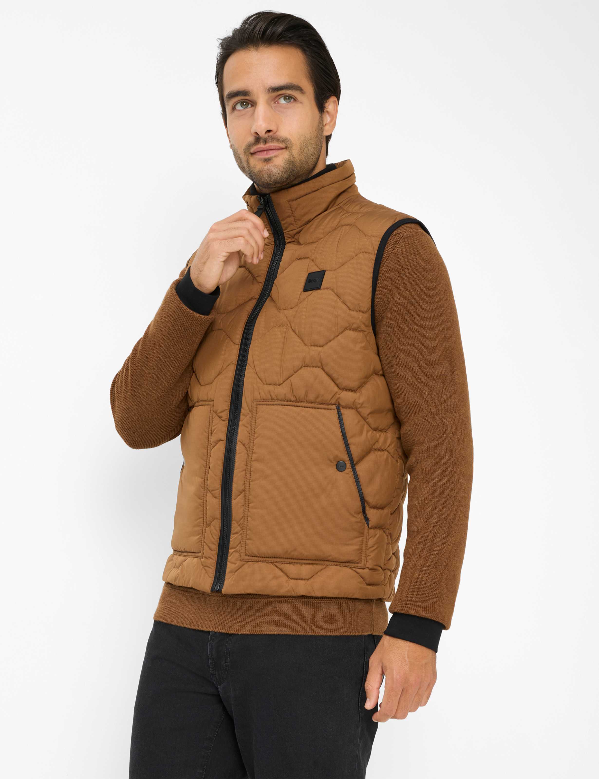 Brax Herren Steppweste Style BOB toffee, braun, Gr. XXL