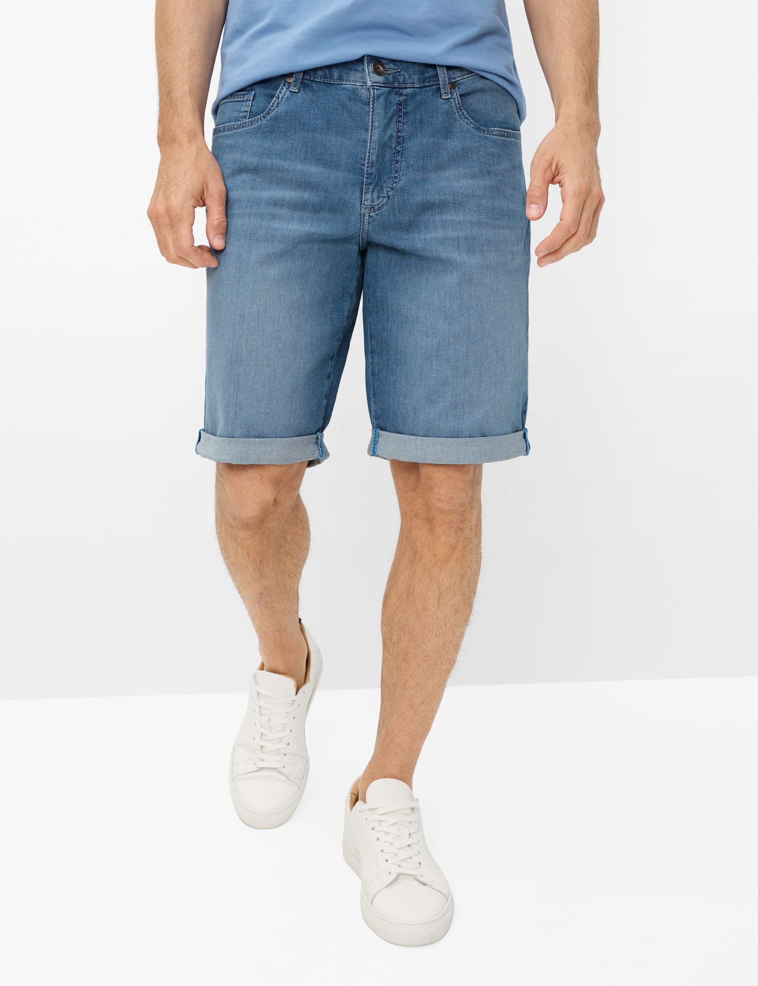 Eurex by Brax Herren Bermuda Style BRAD BLEACHED, denim hellblau, Gr. 50