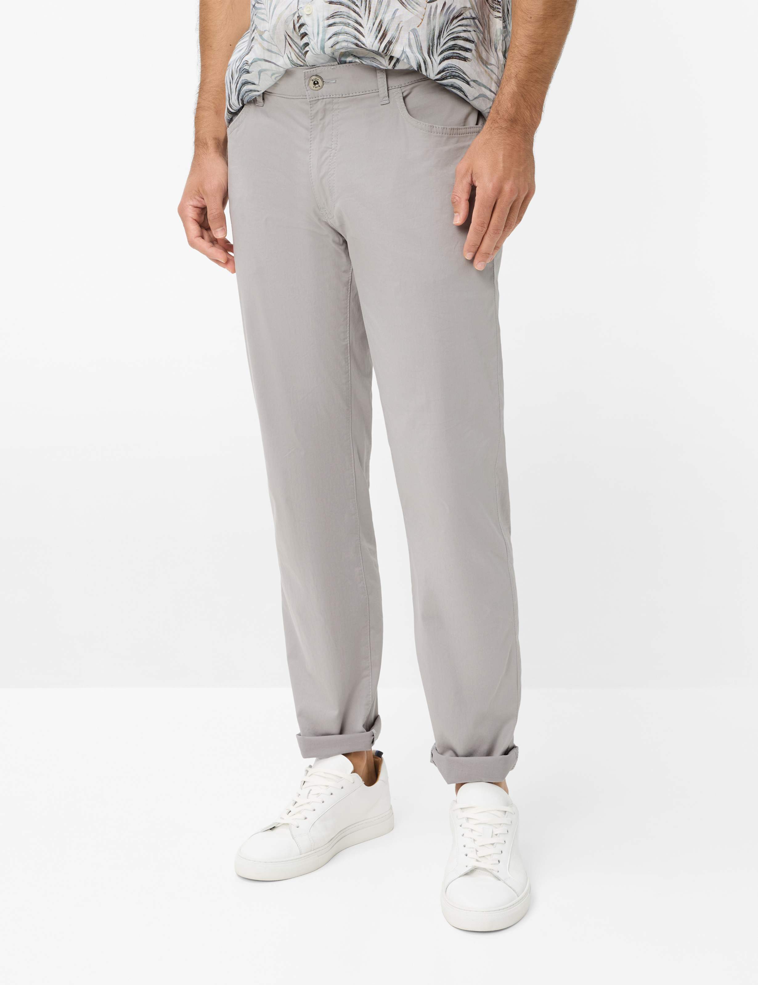 Brax Herren Five-Pocket-Hose Style CADIZ PLATIN, hellgrau, Gr. 32/30