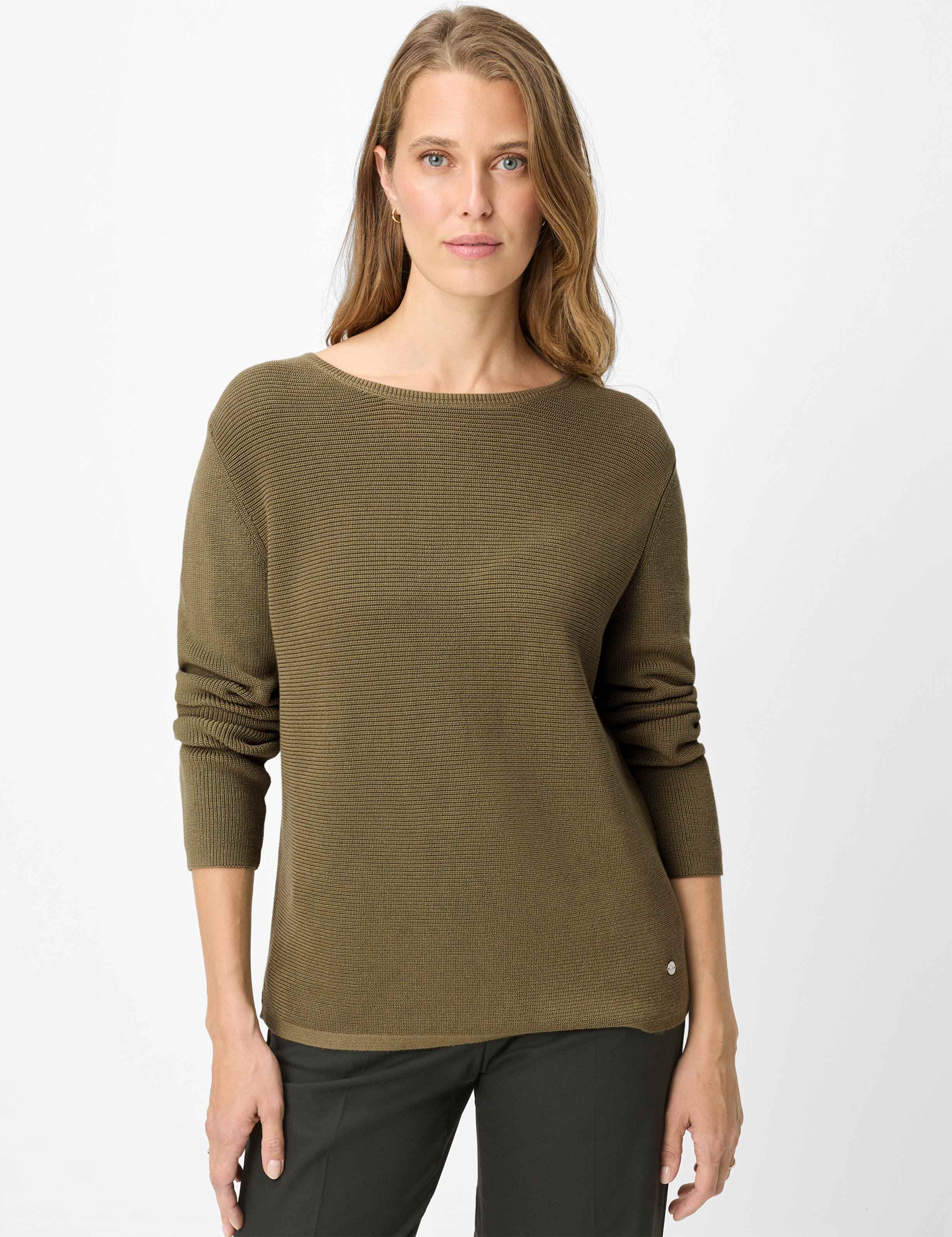 Brax Damen Strickpullover Style LESLEY faded khaki Grün Khaki, grün - khaki, Gr. 40