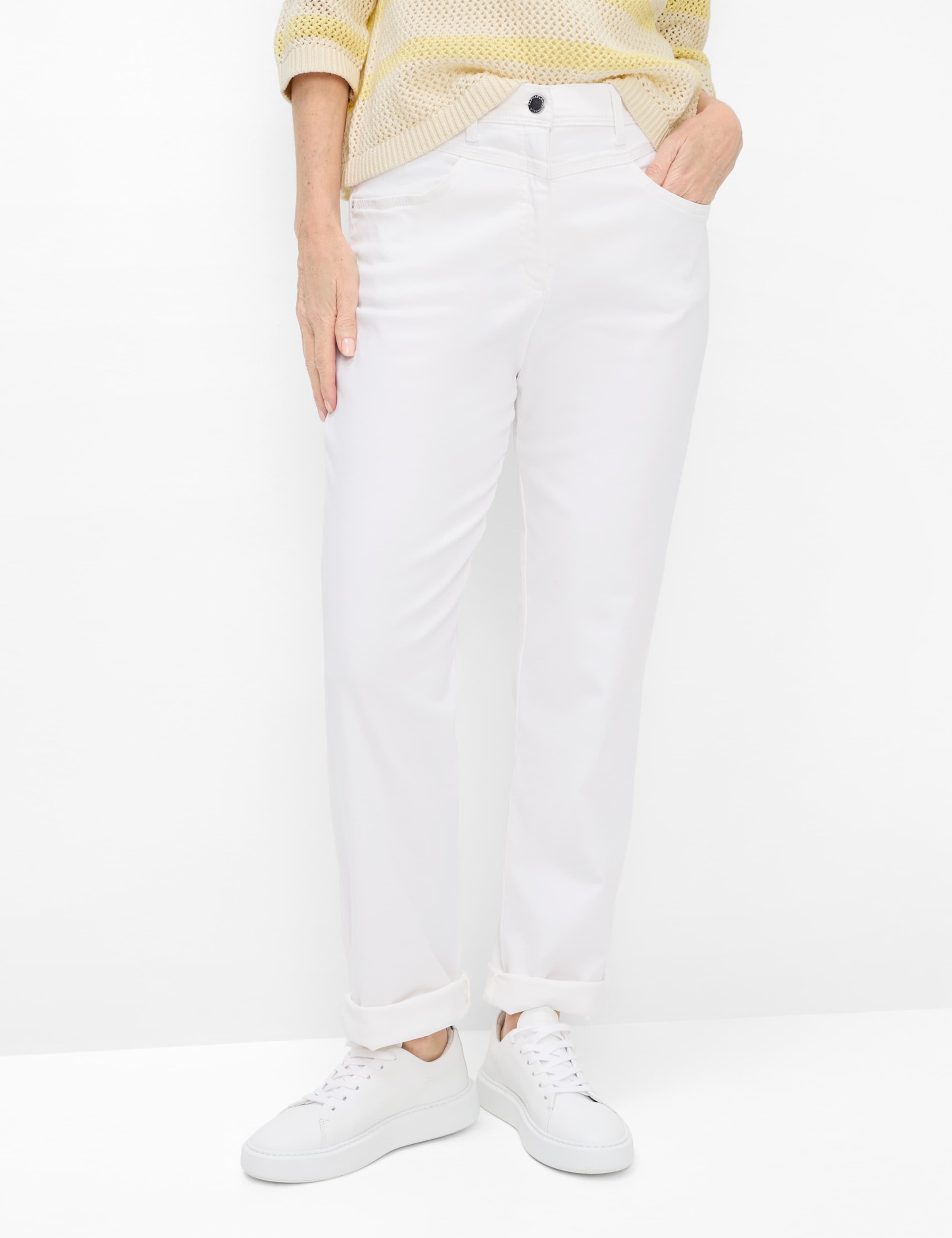 Raphaela by Brax Damen Five-Pocket-Hose Style CAREN NEW WHITE, denim weiß, Gr. 50