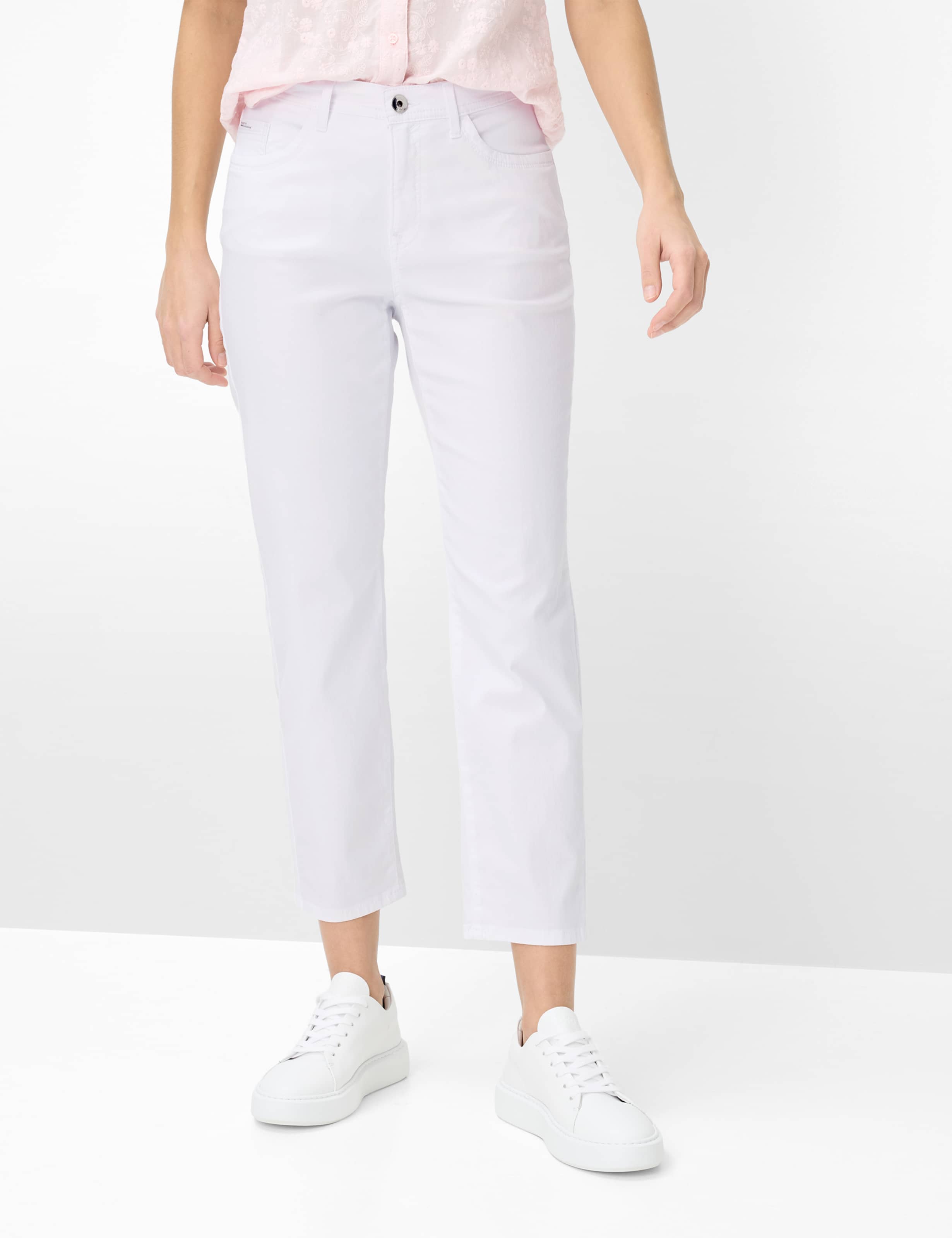 Brax Damen Five-Pocket-Hose Style CAROLA S WHITE, denim weiß, Gr. 38L