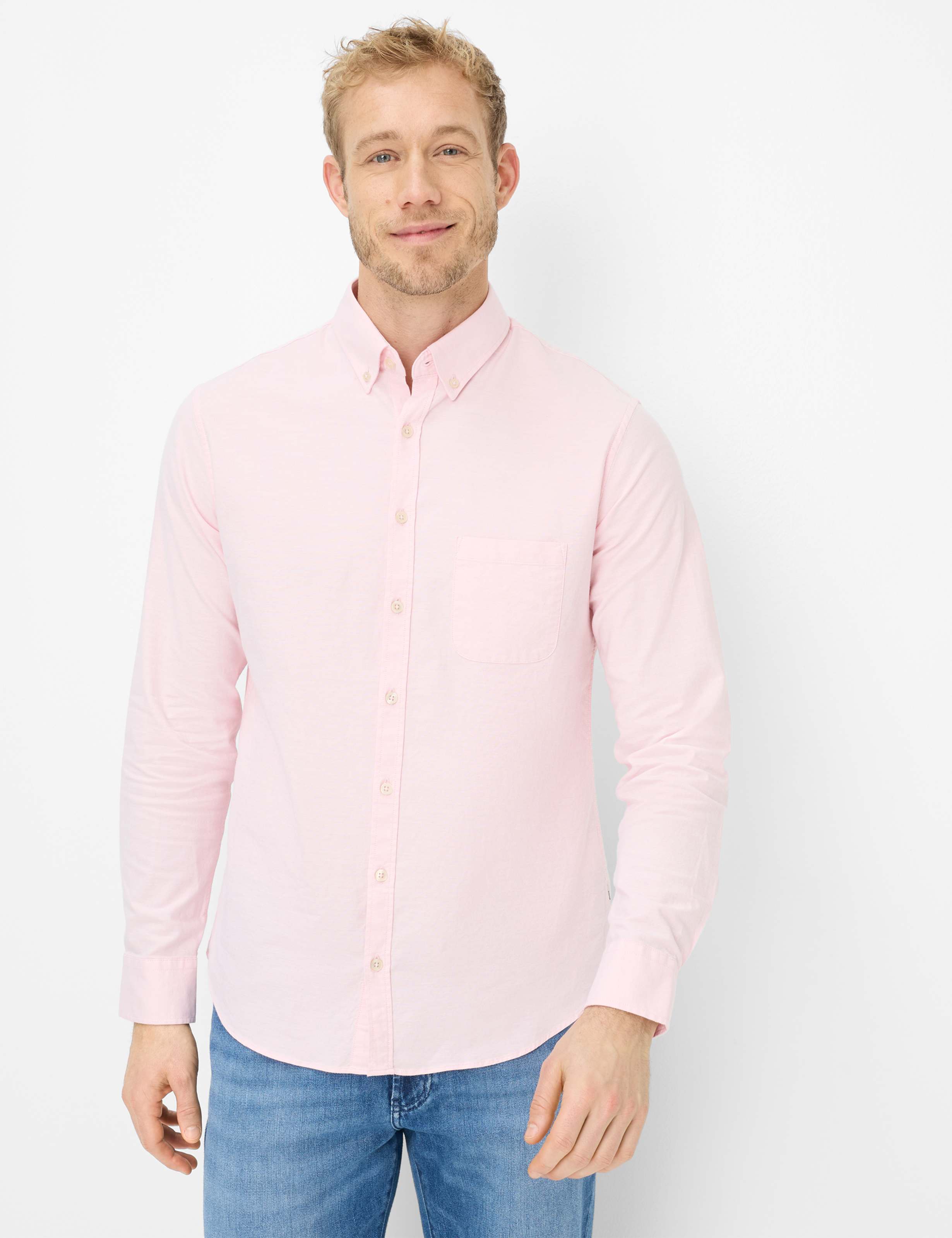 Brax Herren Hemd Style DANIEL smooth rose, Rosa, Gr. XXL