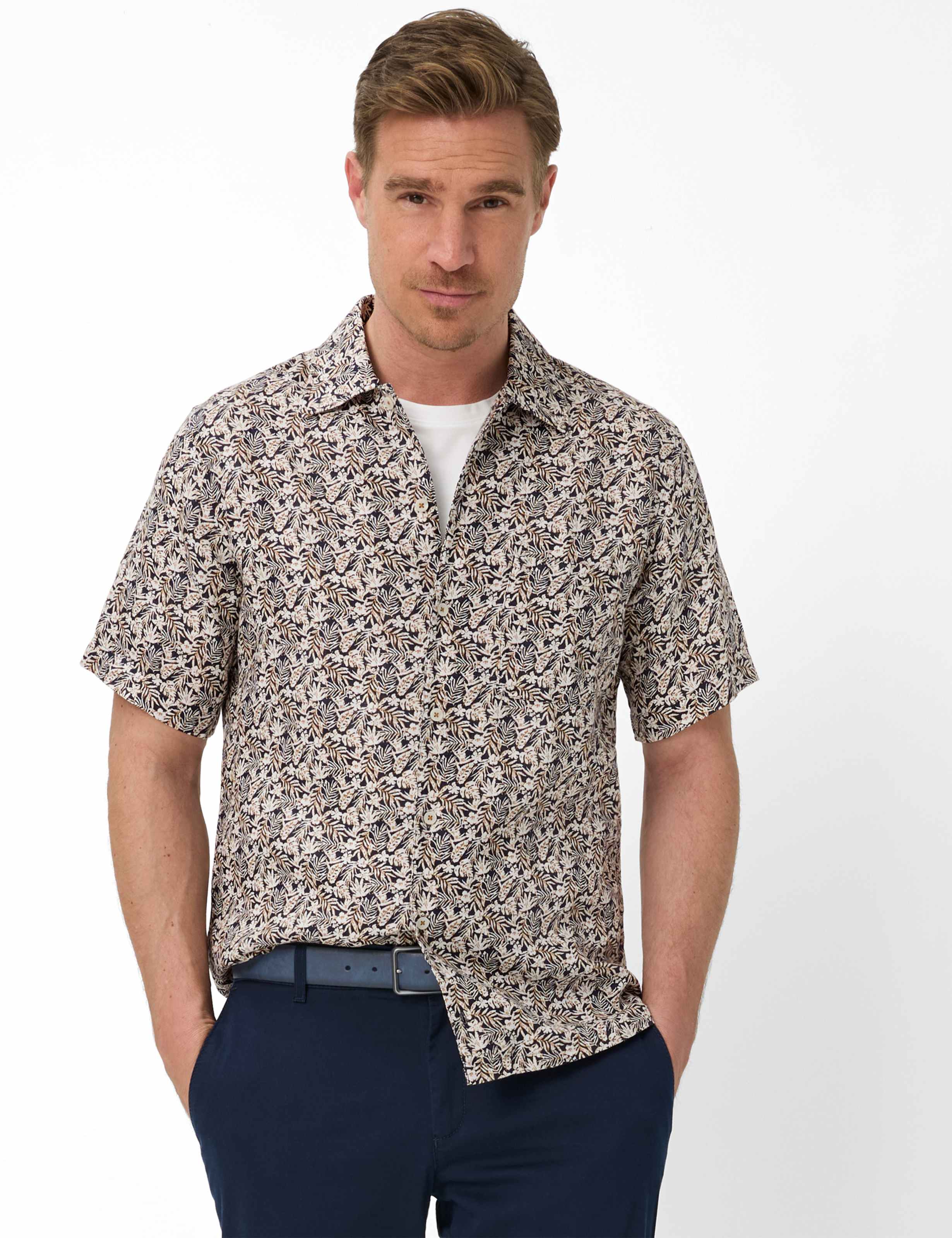 Brax Herren Hemd Style LUKE peanut, braun, Gr. XXXL