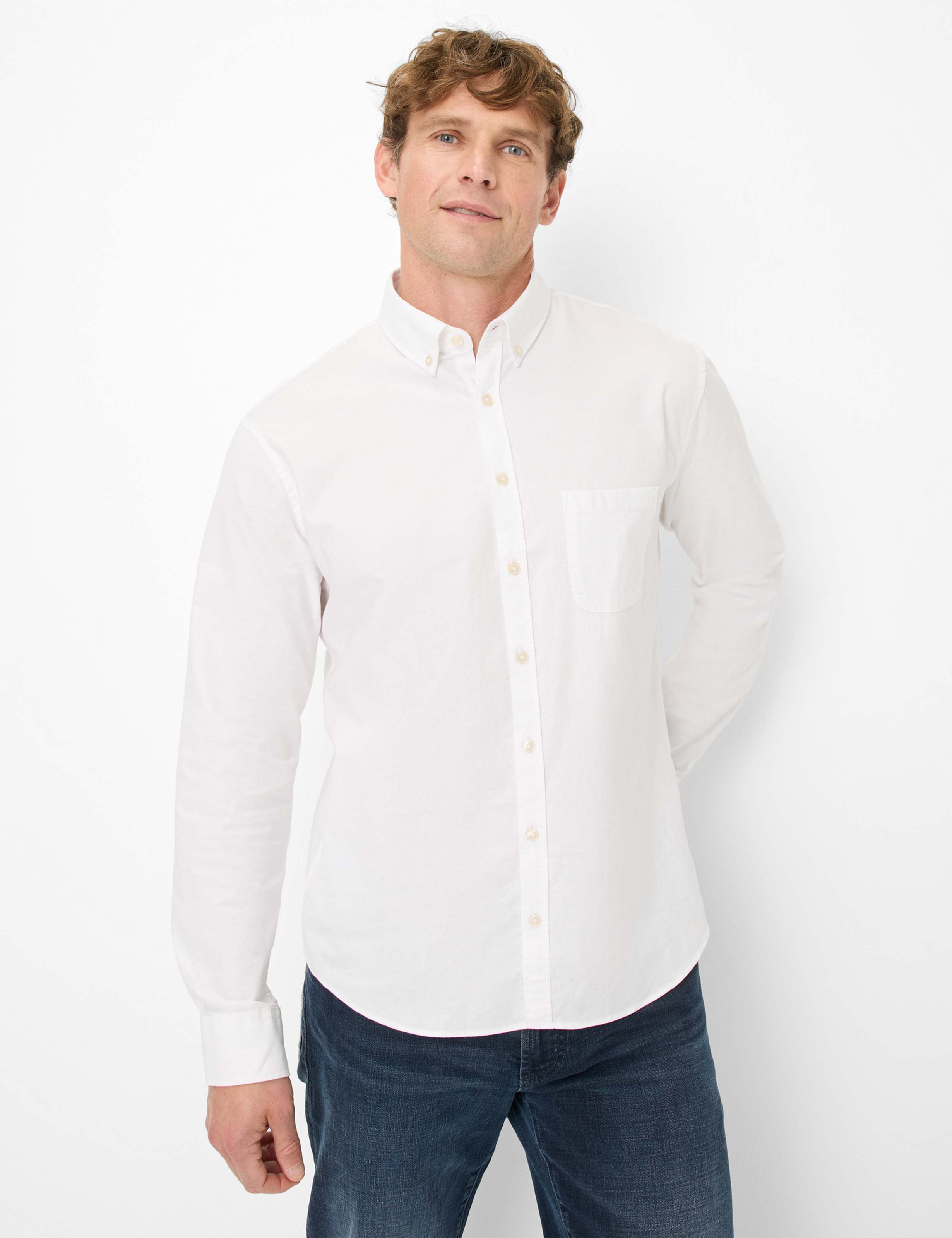 Brax Herren Hemd Style DANIEL white, weiß, Gr. S