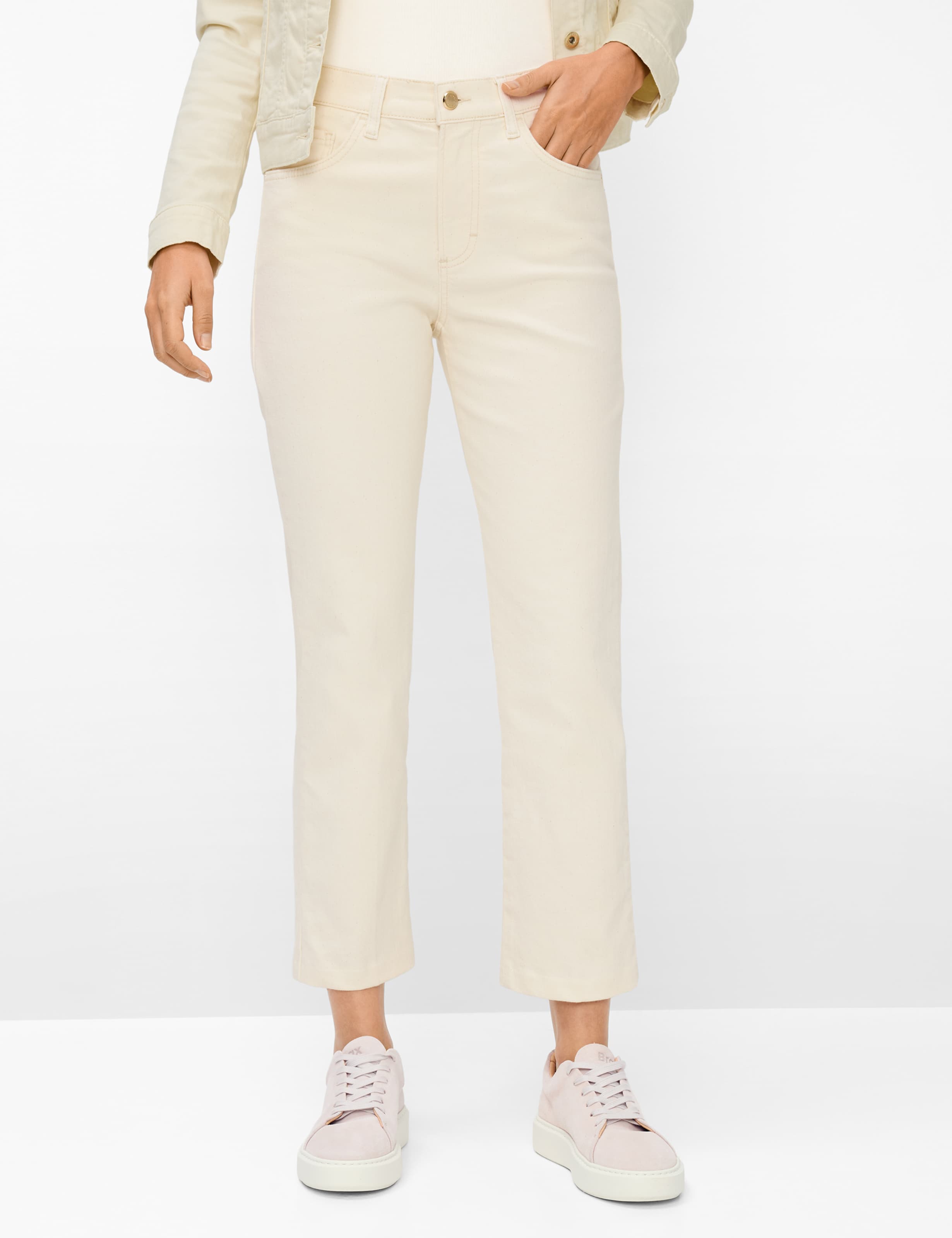 Brax Damen Five-Pocket-Hose Style MAY S SOFT ECRU, denim cremeweiß, Gr. 44