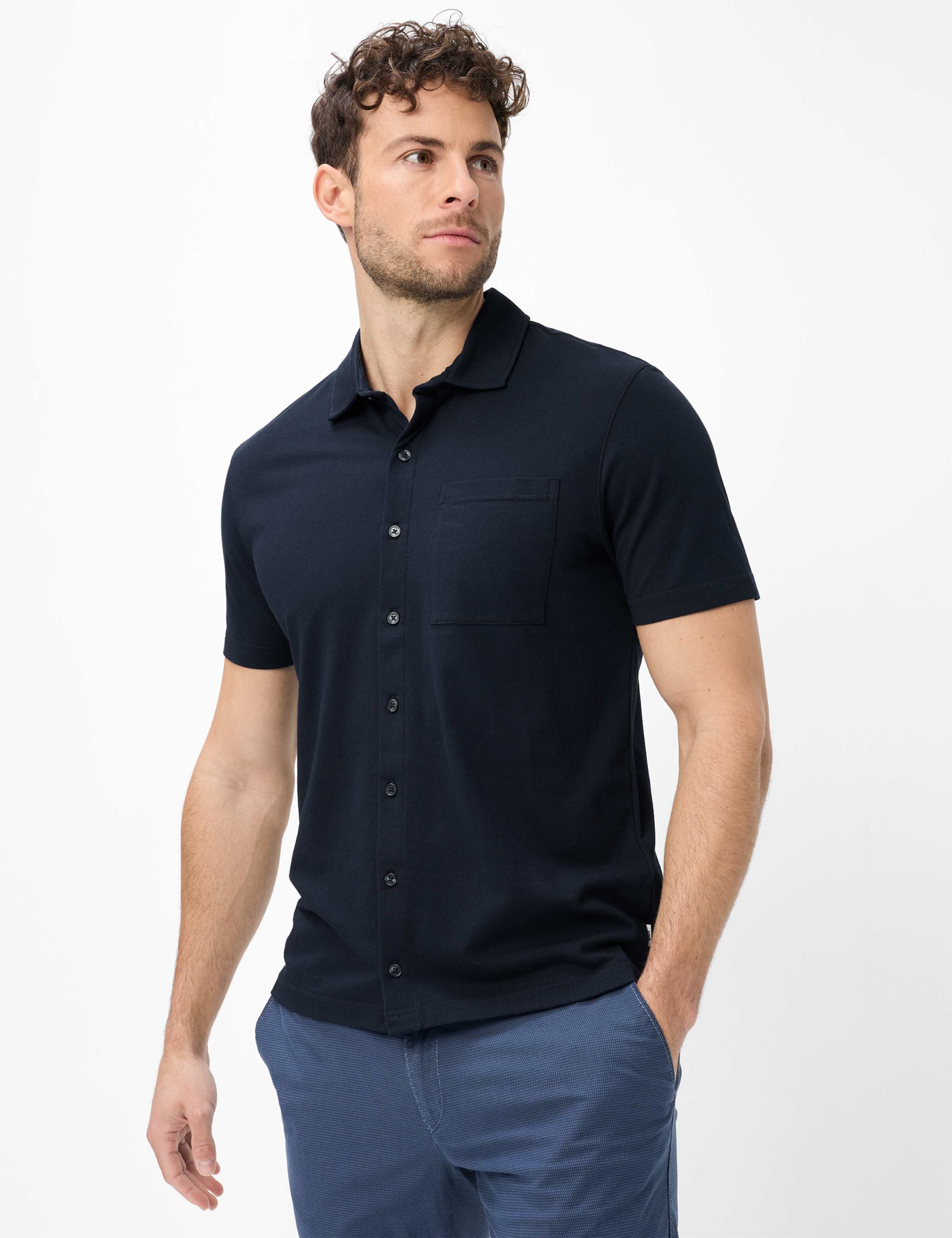 Brax Herren Polo Style PIROZ navy, dunkelblau, Gr. L