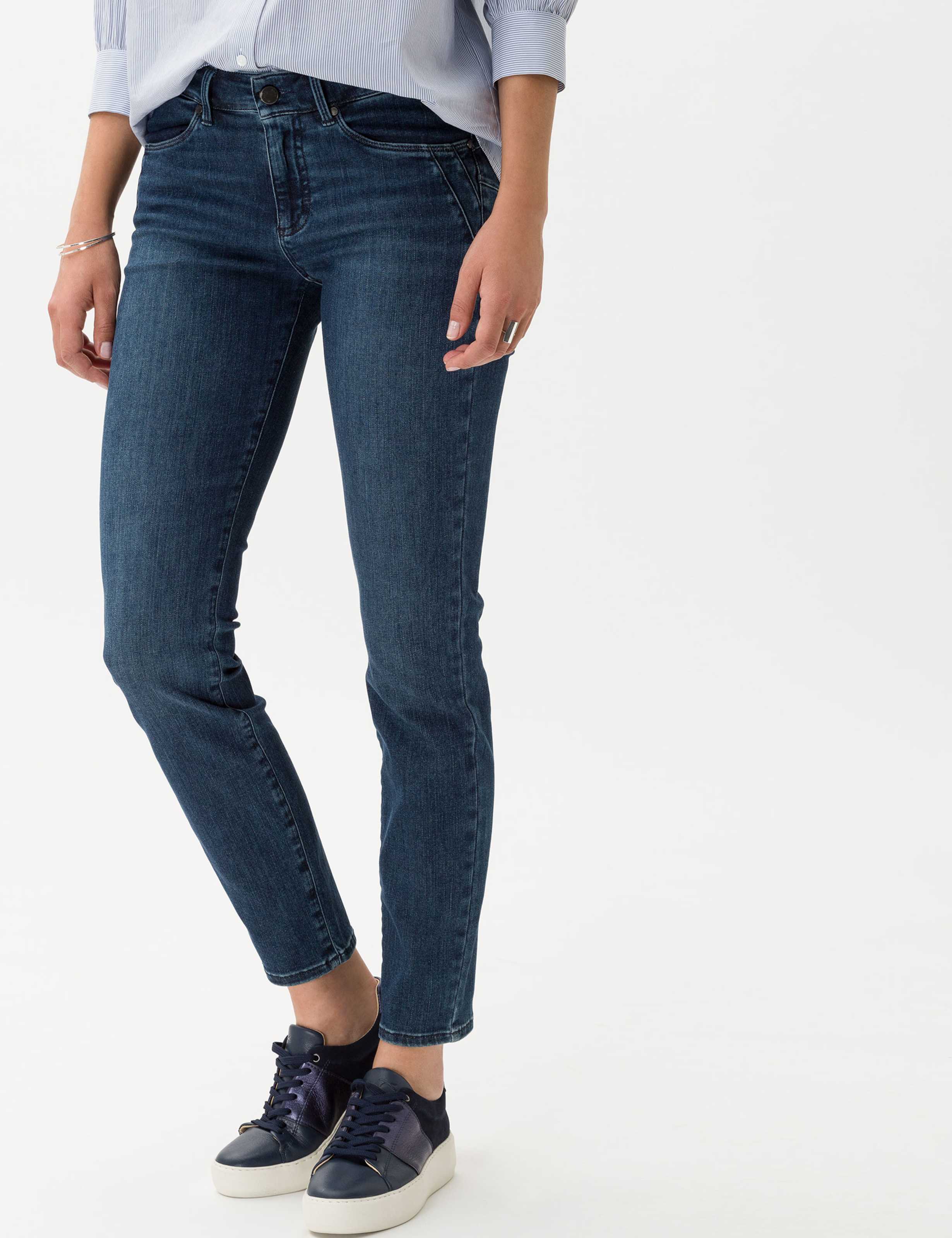Brax Damen Röhrenjeans Style ANA USED REGULAR BLUE, denim blau, Gr. 44K