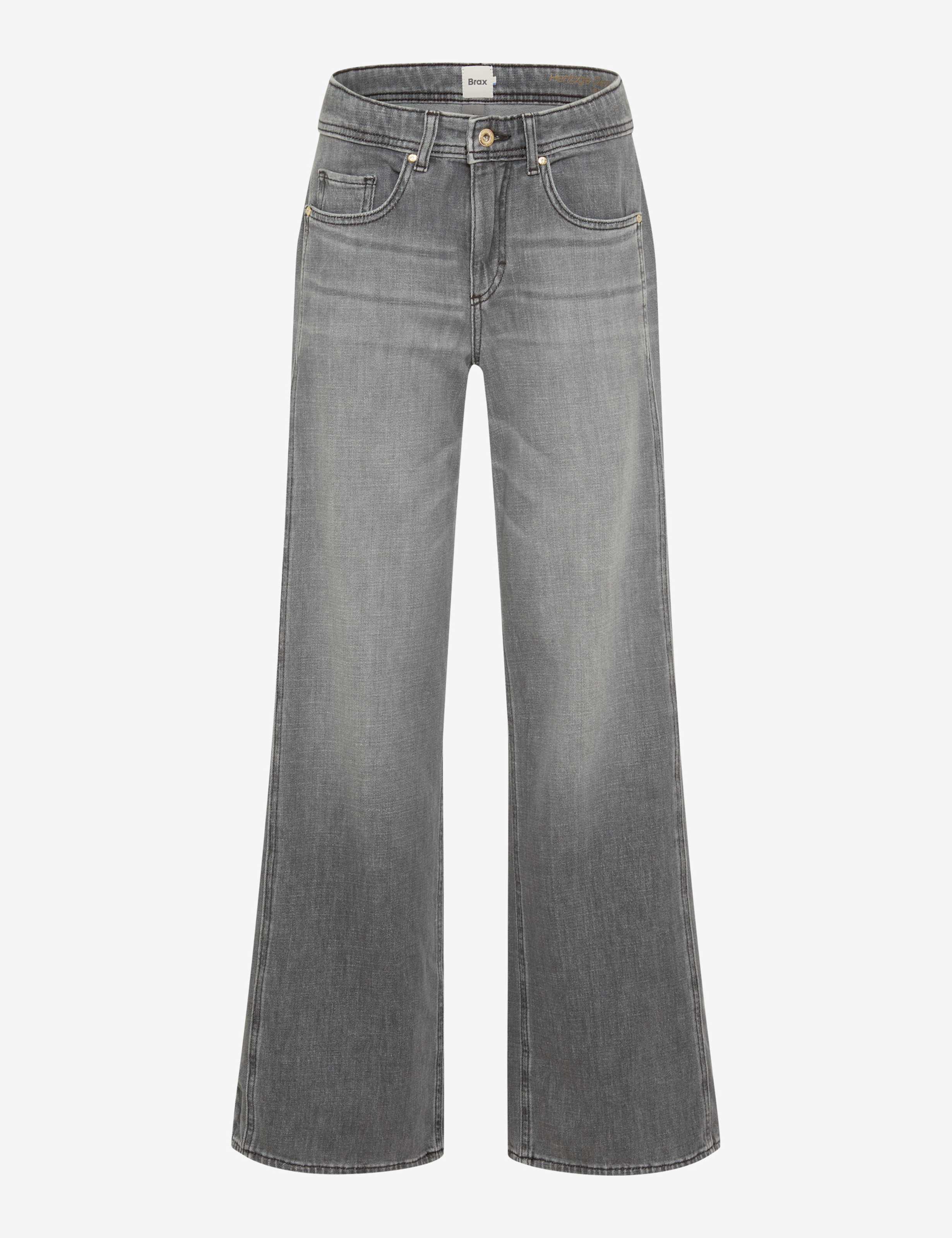 Brax Damen Five-Pocket-Hose Style MORGAN USED LIGHT GREY, denim hellgrau, Gr. 34K