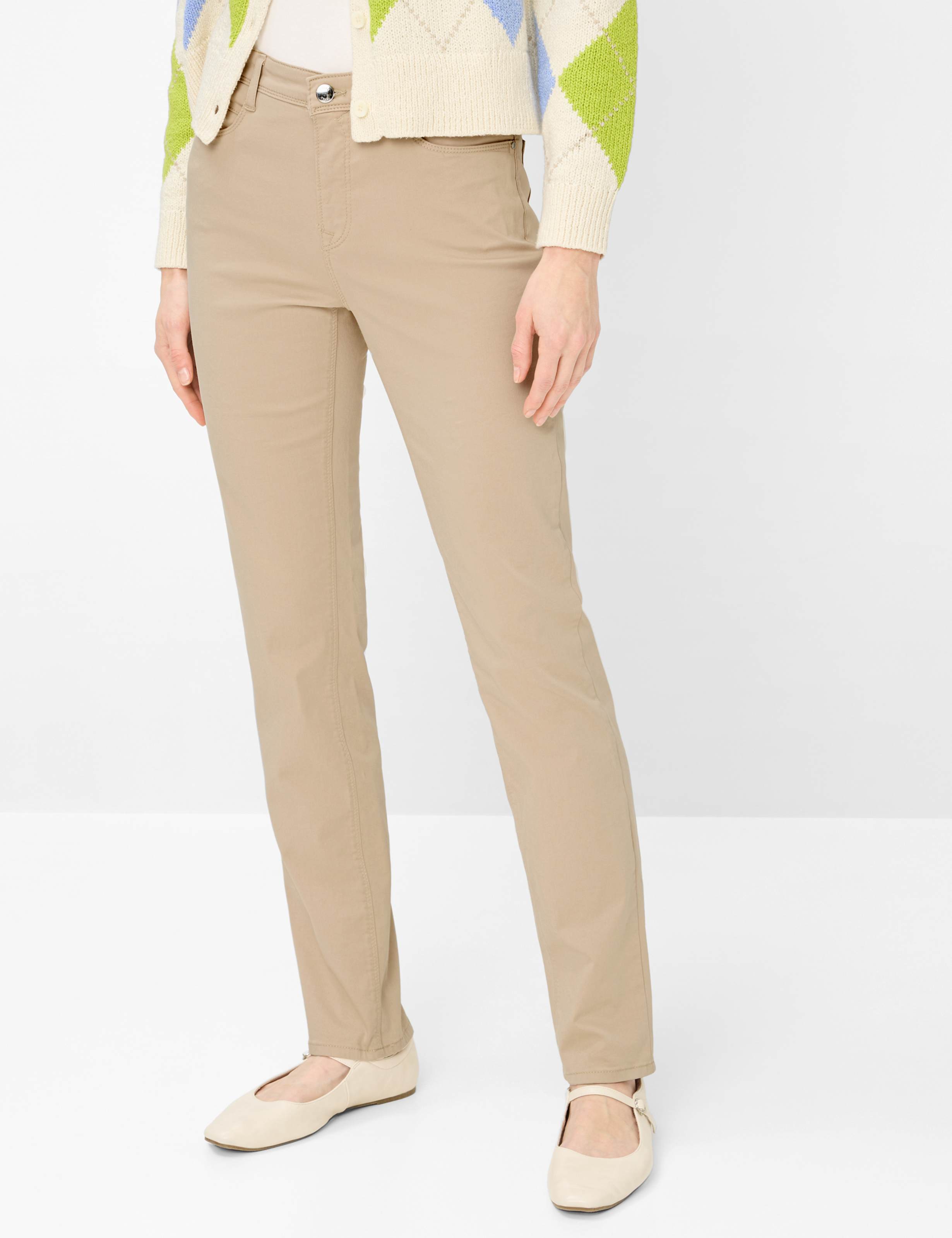 Brax Damen Five-Pocket-Hose Style CAROLA ALMOND, Beige, Gr. 44