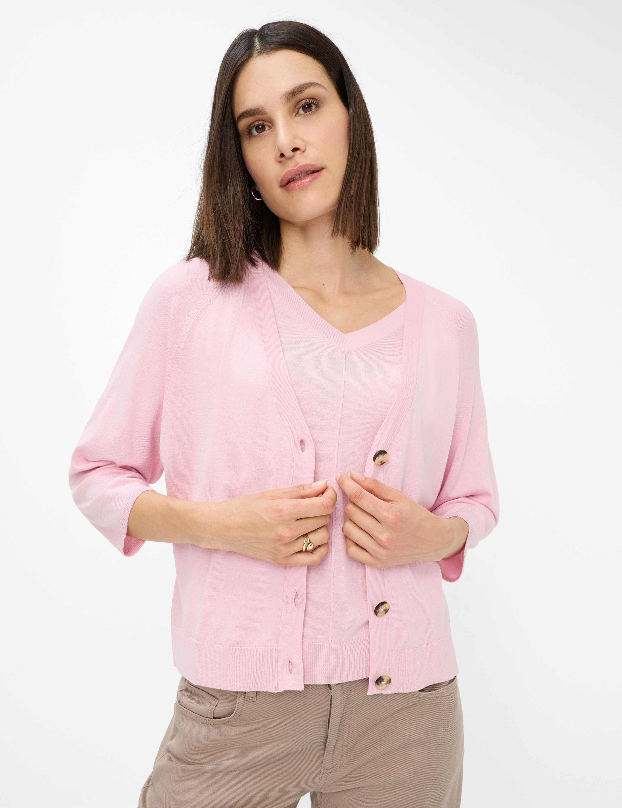 Brax Damen Strickjacke Style ANIQUE blush, Rosa, Gr. 42