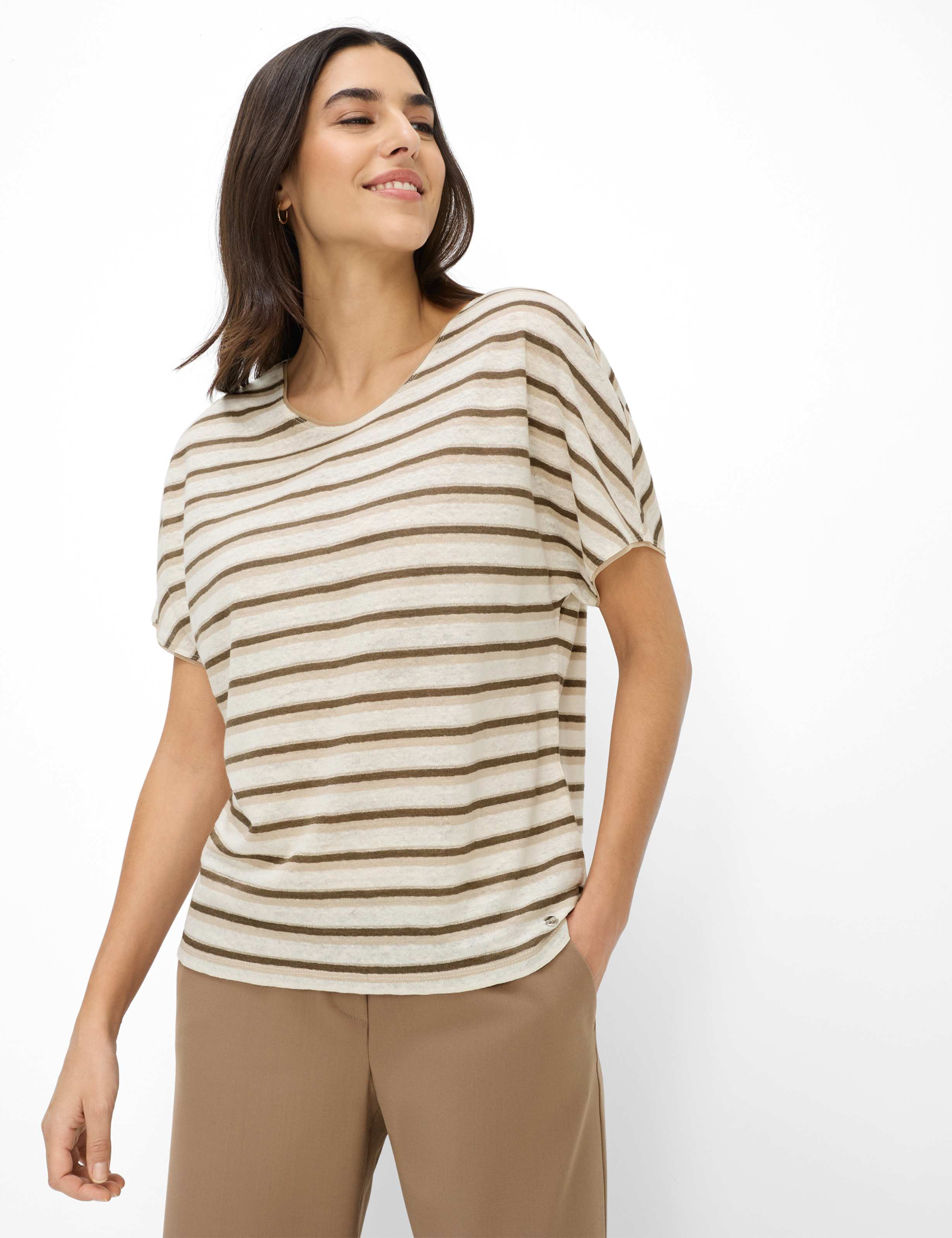 Brax Damen Shirt Style CAELEN S mocha brown, dunkelbraun, Gr. 36