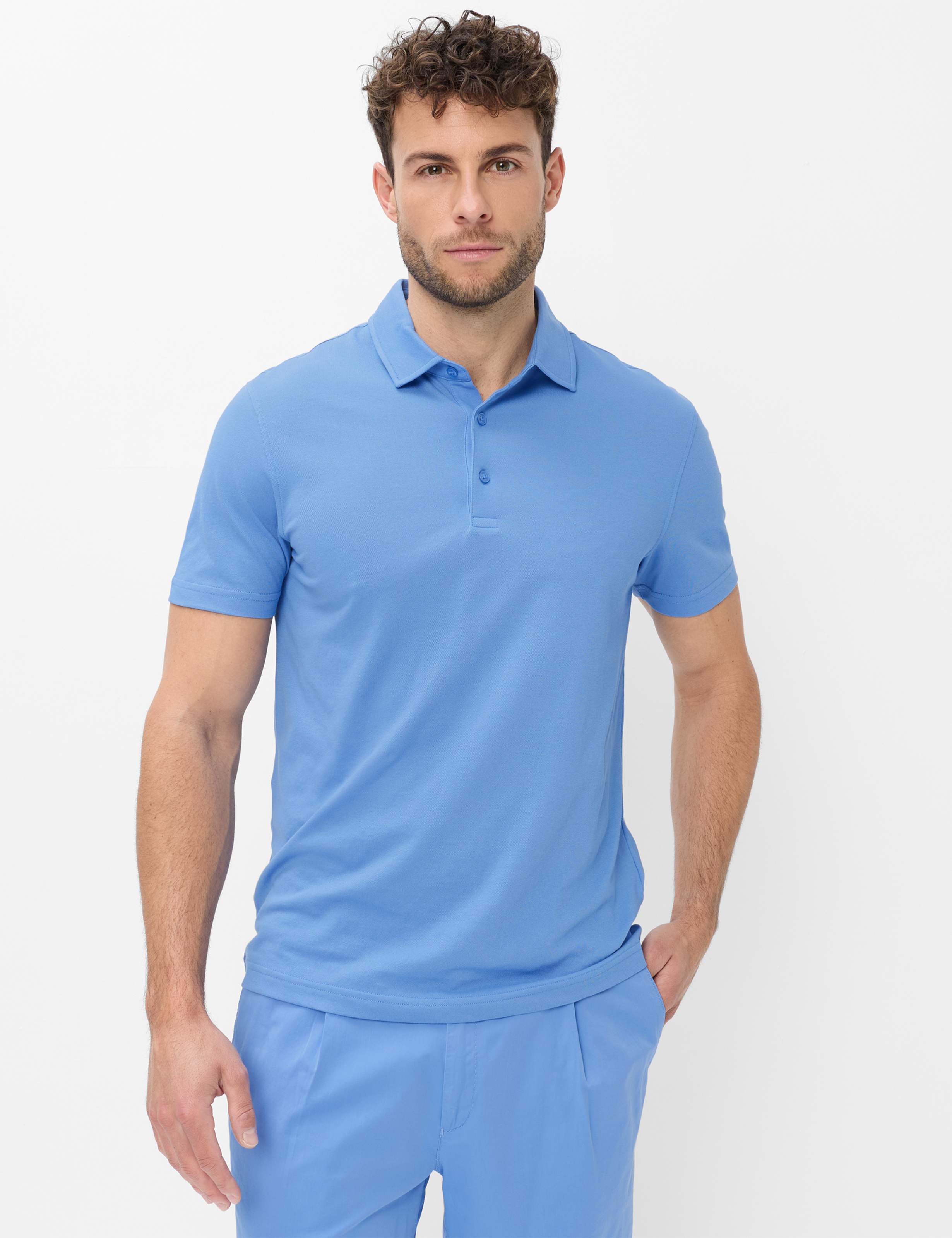 Brax Herren Polo Style PEPE fresh blue, hellblau, Gr. S