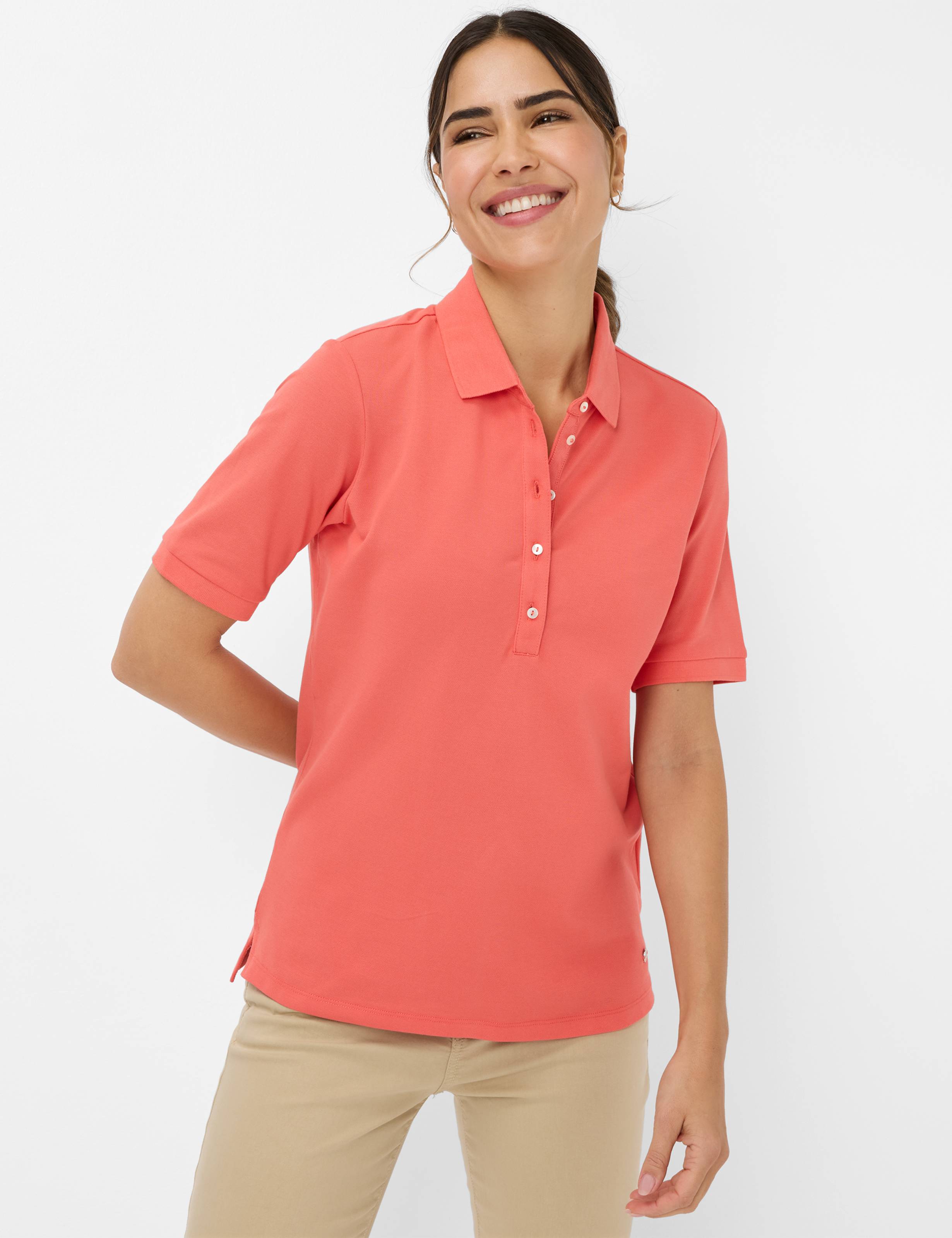 Brax Damen Polo Style CLEO, hellrot, Gr. 34