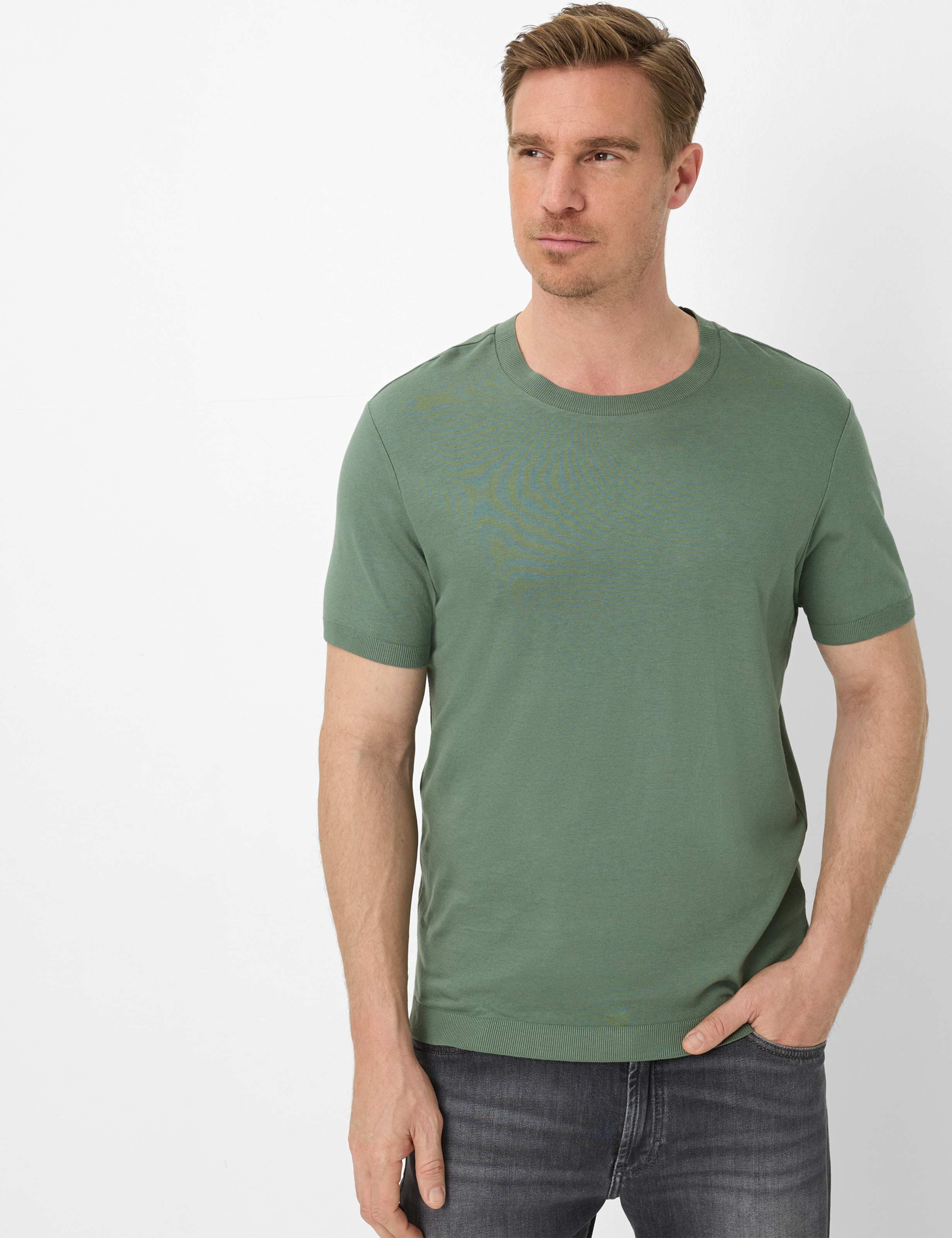 Brax Herren Shirt Style TREVOR thyme, grün, Gr. XXL