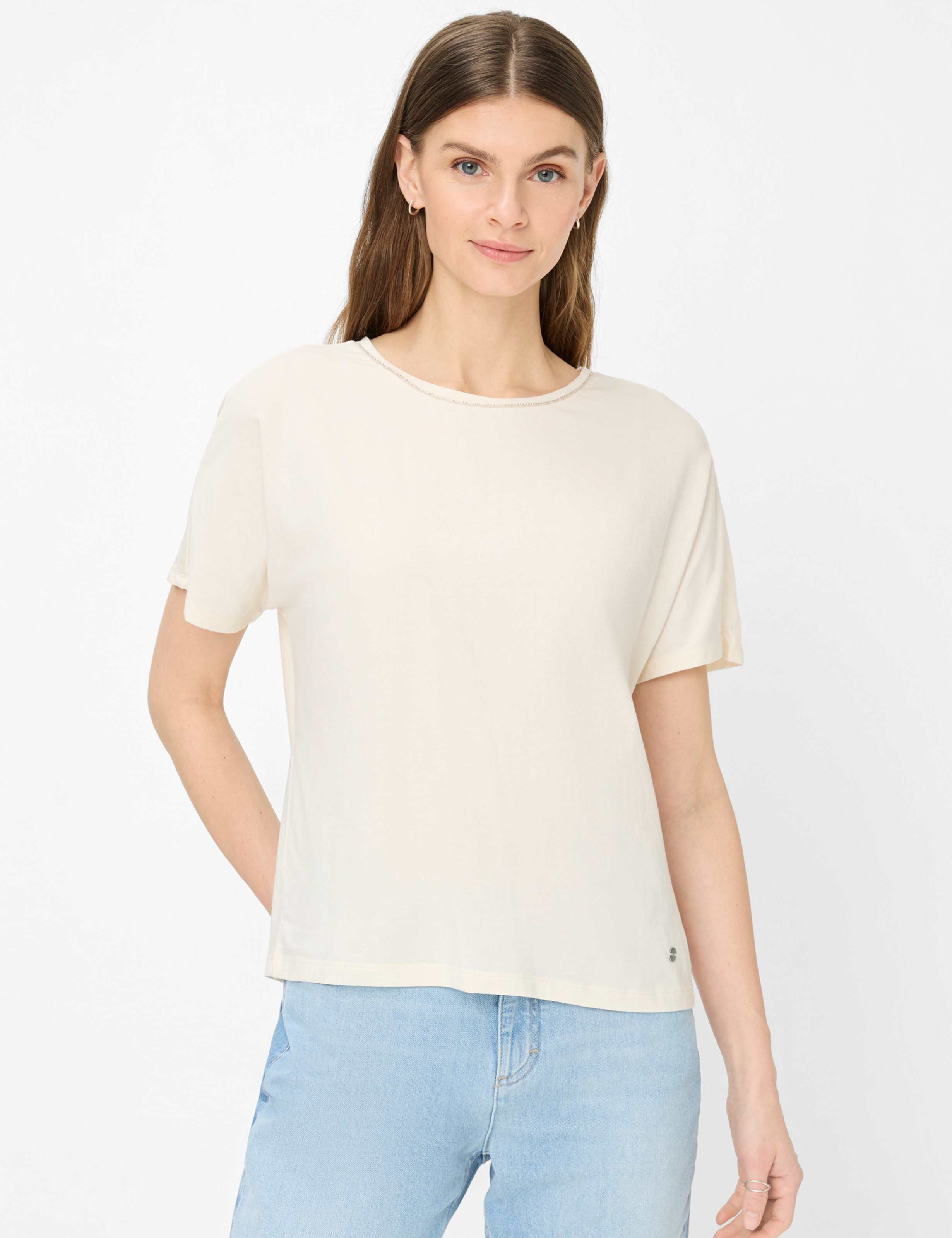 Brax Damen Shirt Style CAELEN S soft ecru, cremeweiß, Gr. 38