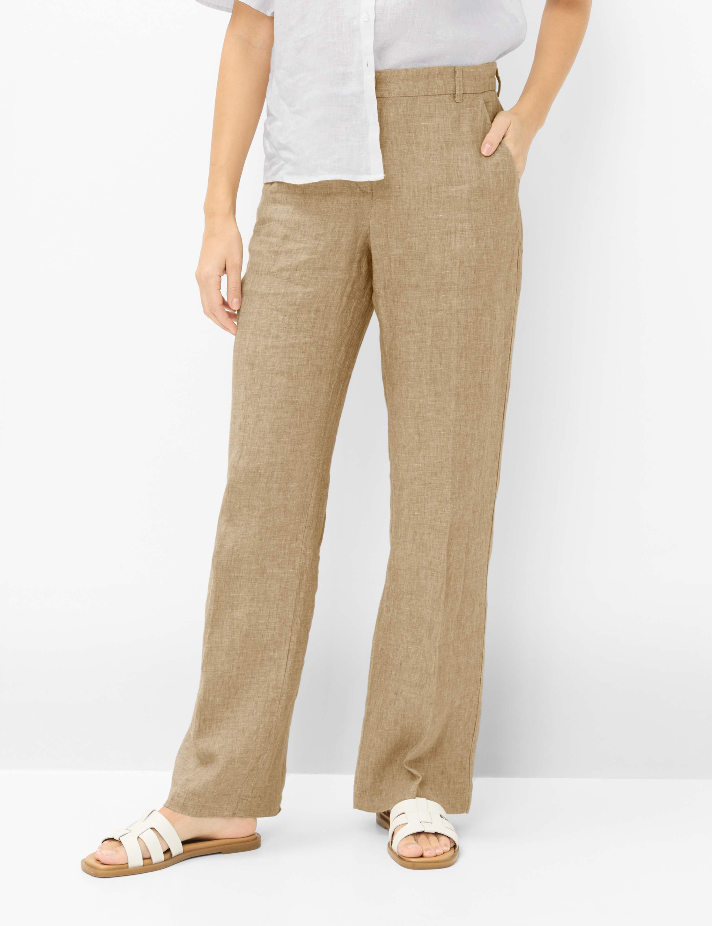 Brax Damen Palazzohose Style MAINE ALMOND, Beige, Gr. 34