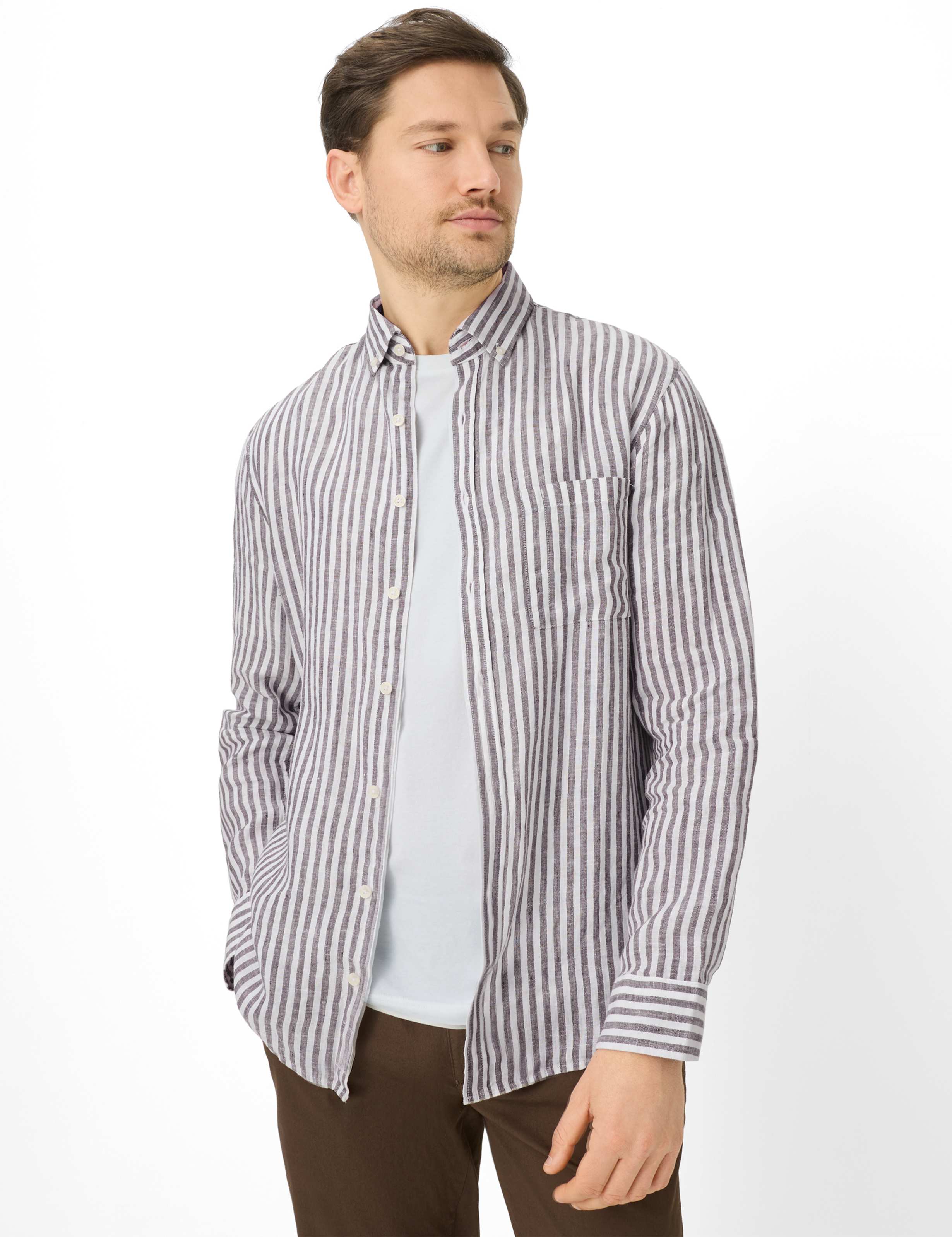 Brax Herren Hemd Style DANIEL chocolate, dunkelbraun, Gr. XXXL