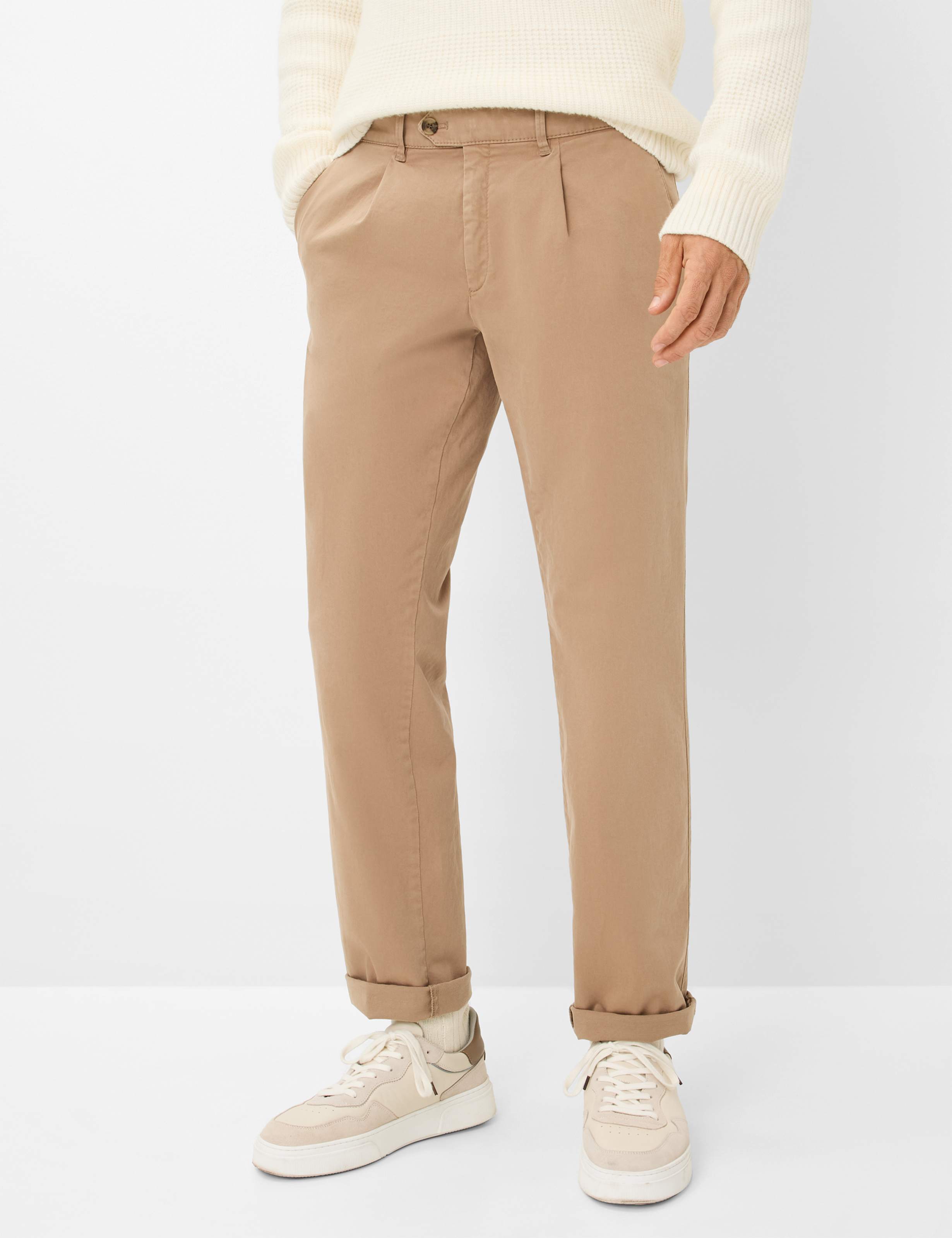 Eurex by Brax Herren Bundfaltenhose Style LUIS BEIGE, Beige, Gr. 28