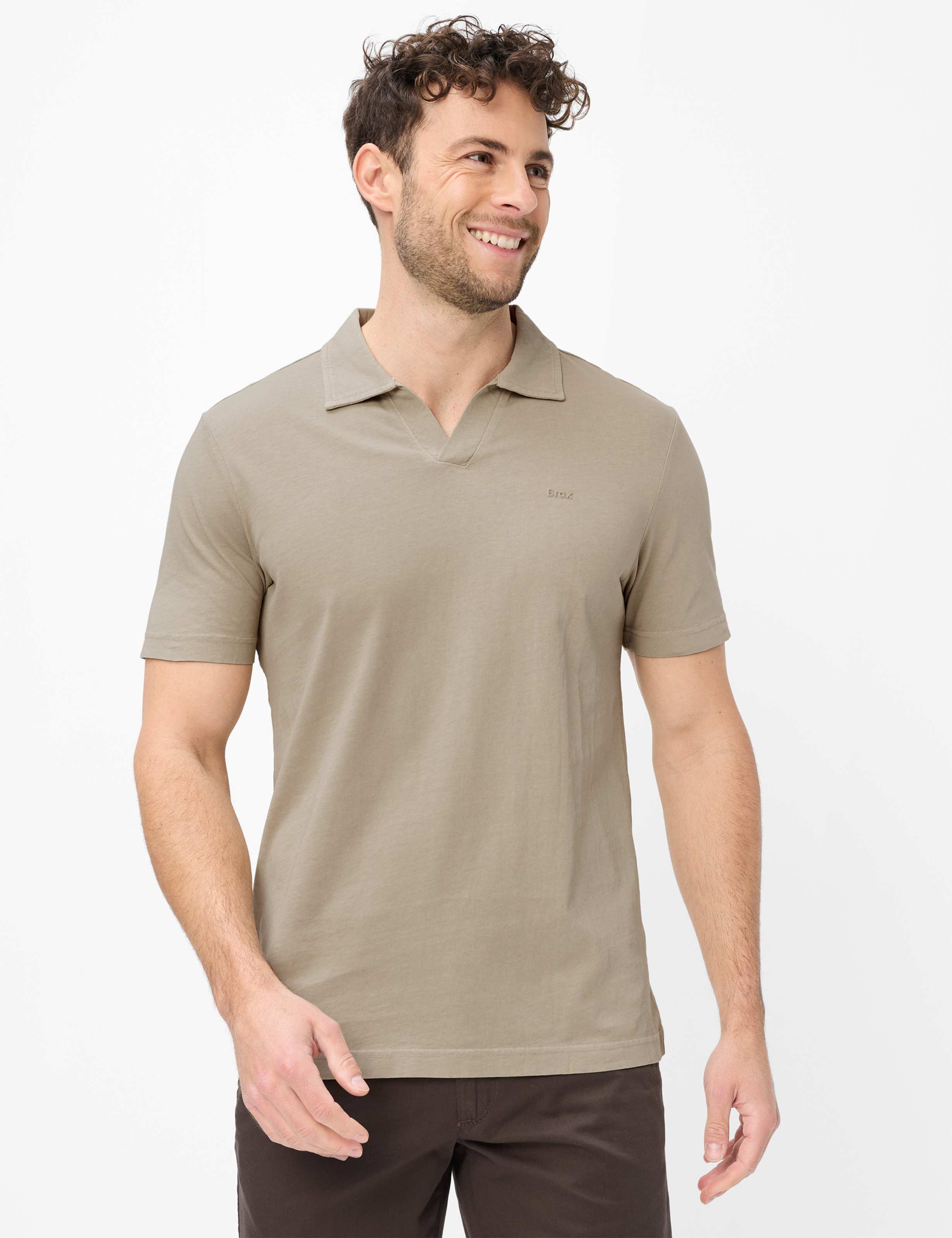 Brax Herren Polo Style PAZ light khaki Grün Khaki, grün - khaki, Gr. L