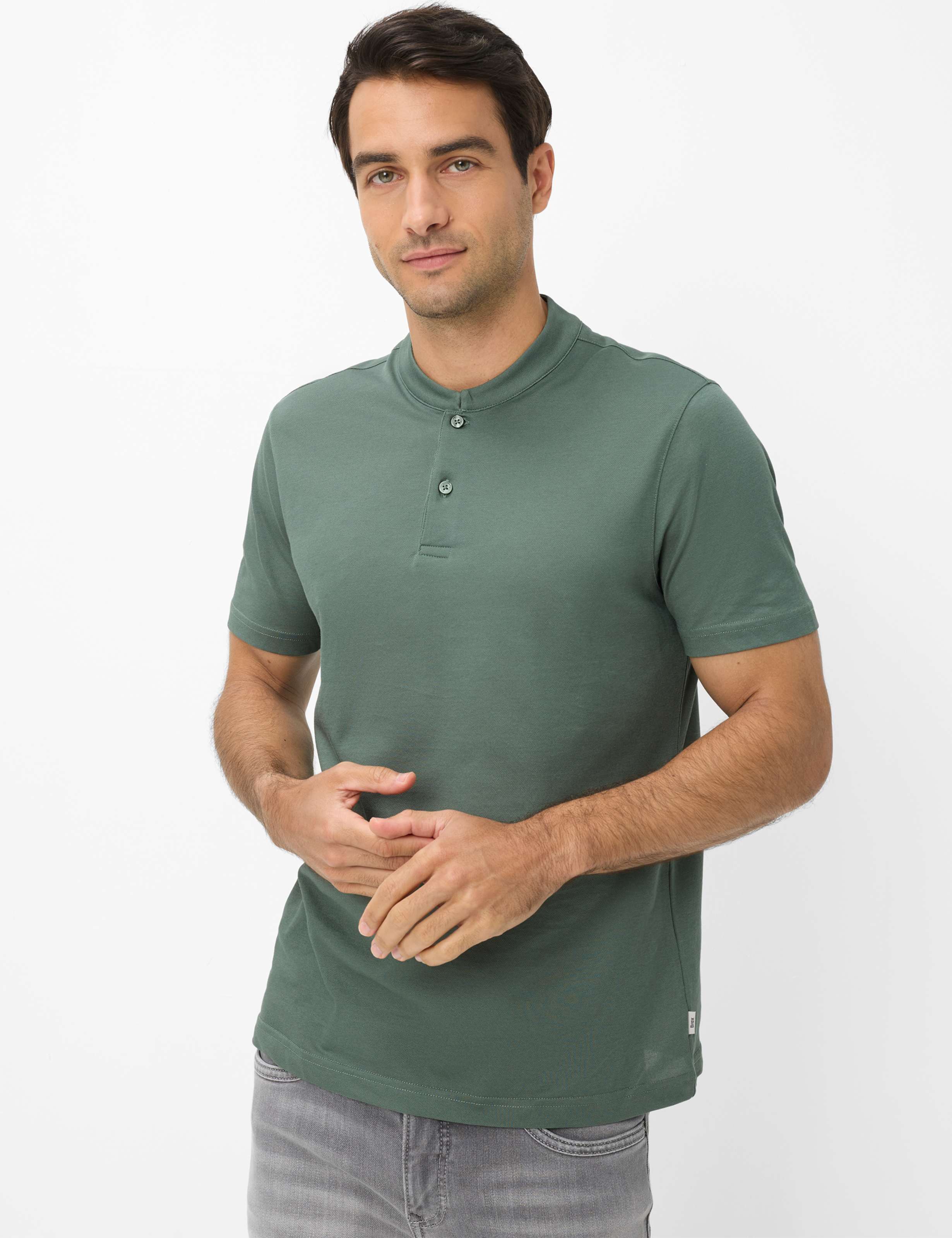 Brax Herren Polo Style PELÉ thyme, grün, Gr. S