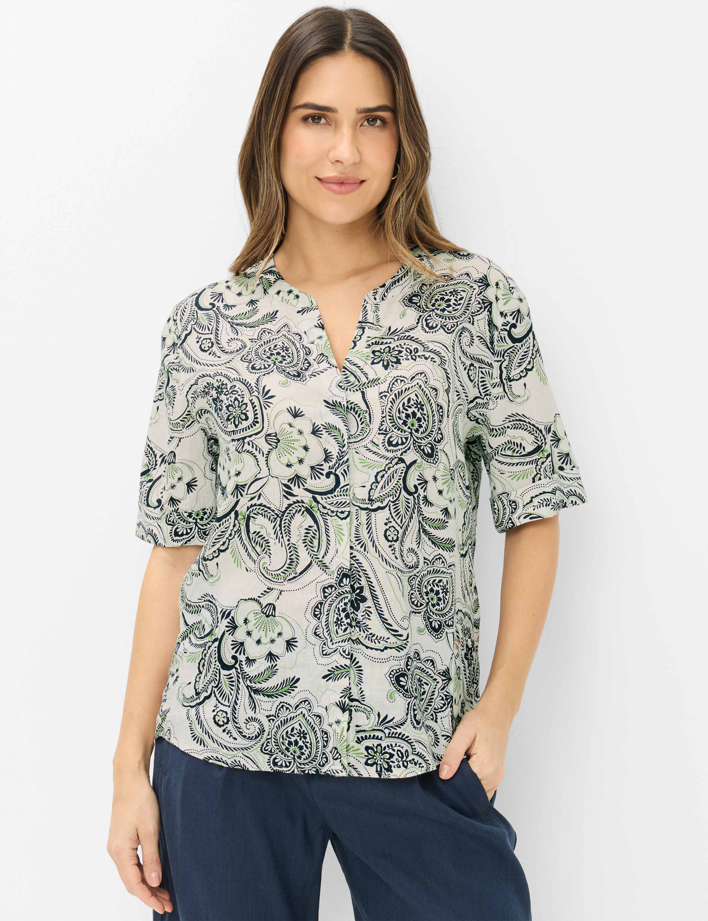 Brax Damen Bluse Style VERI soft ecru, cremeweiß, Gr. 38