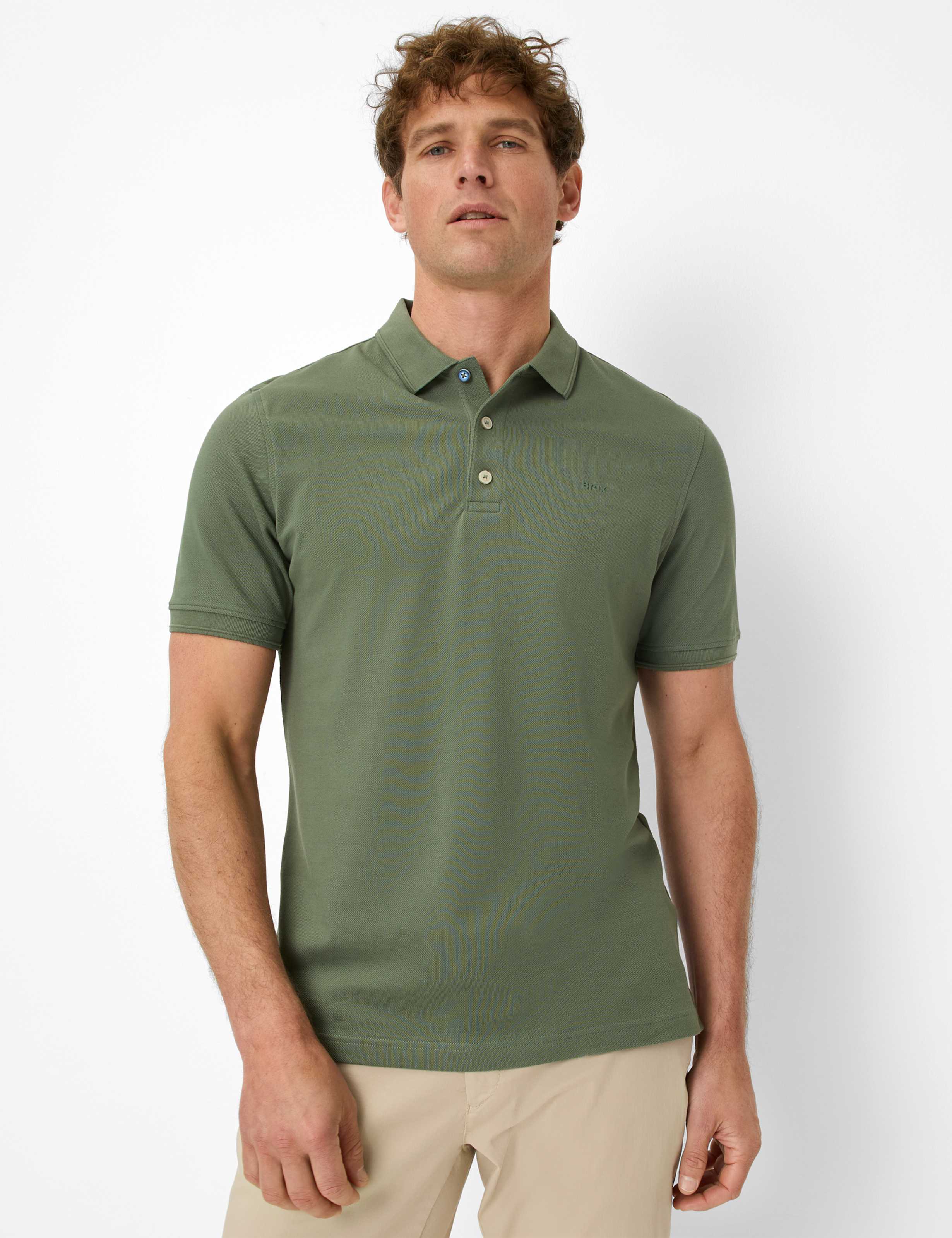 Brax Herren Polo Style PETE thyme Grün Khaki, grün - khaki, Gr. S