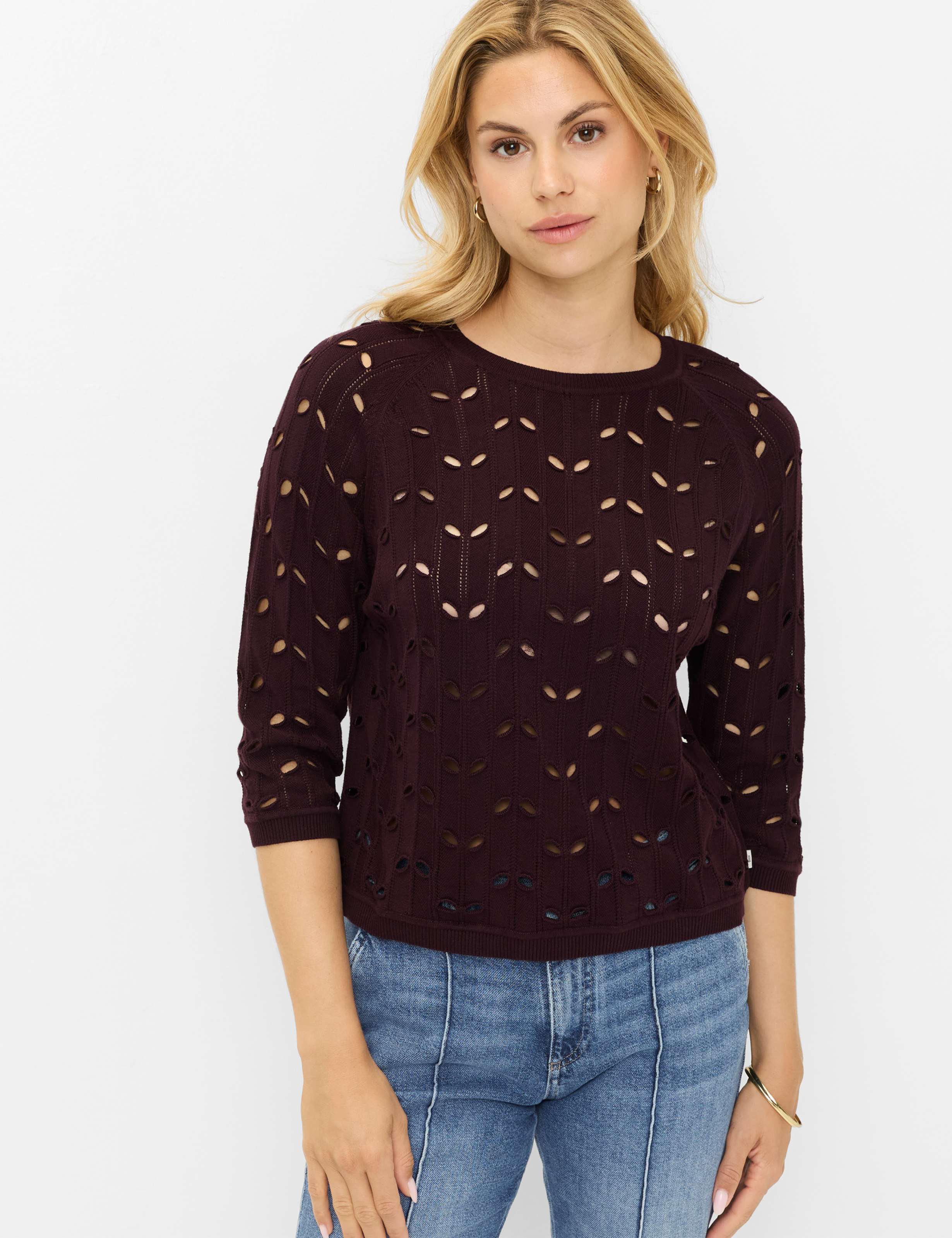 Brax Damen Pullover Style NALA blackberry violet, dunkles lila, Gr. 46