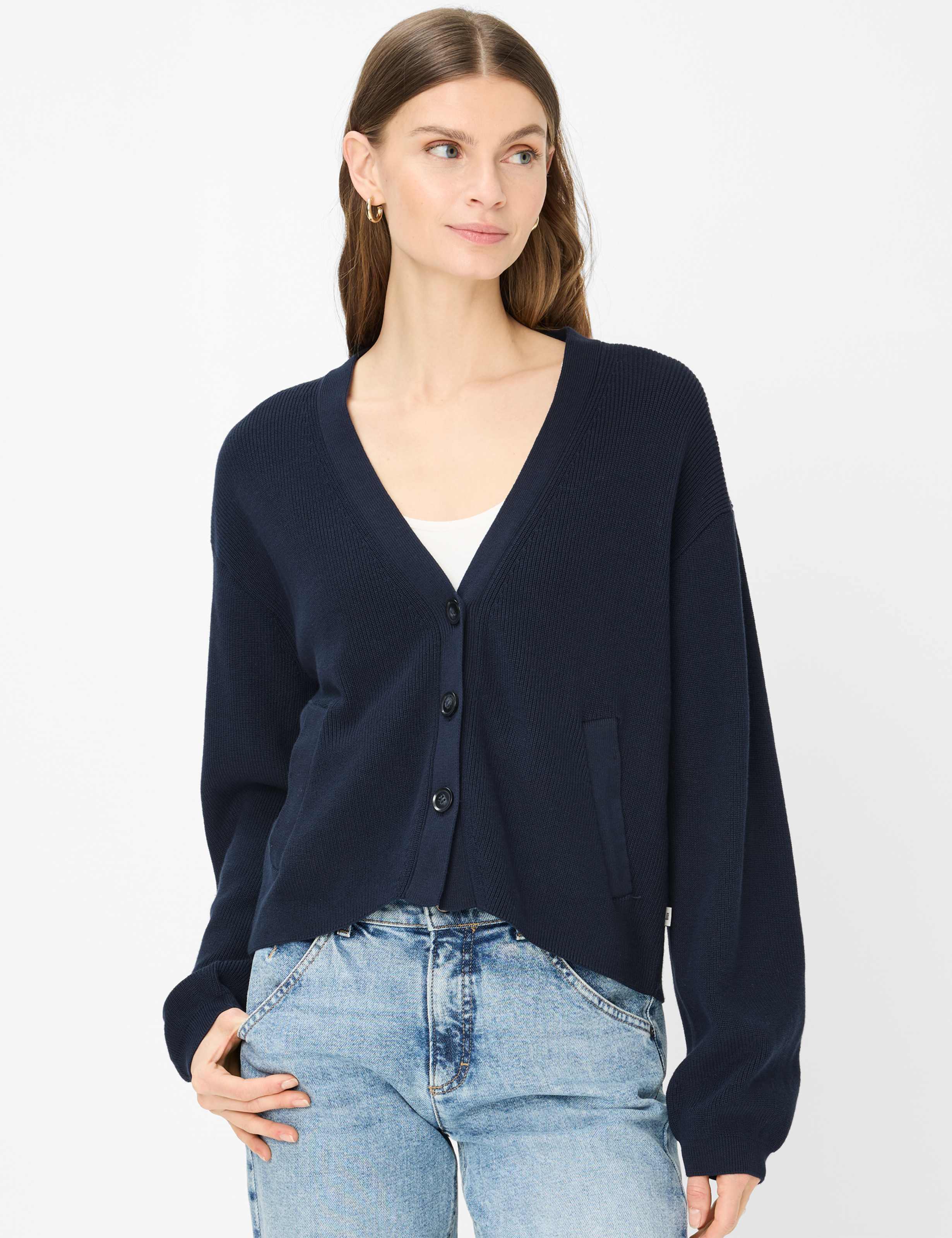 Brax Damen Strickjacke Style ANIQUE navy, dunkelblau, Gr. 36