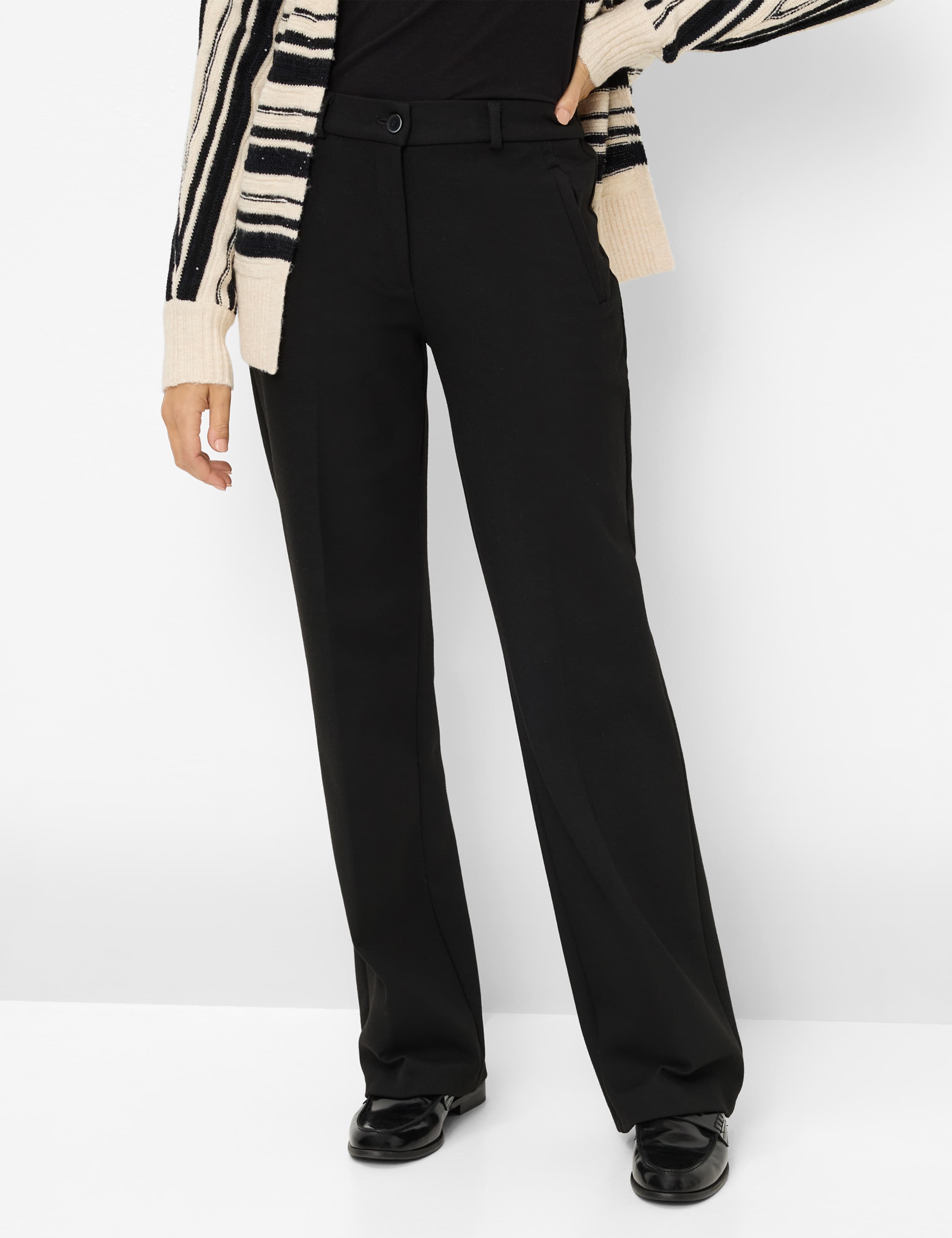 Raphaela by Brax Damen Marlenehose Style PEGGY FLARED BLACK, schwarz, Gr. 34K