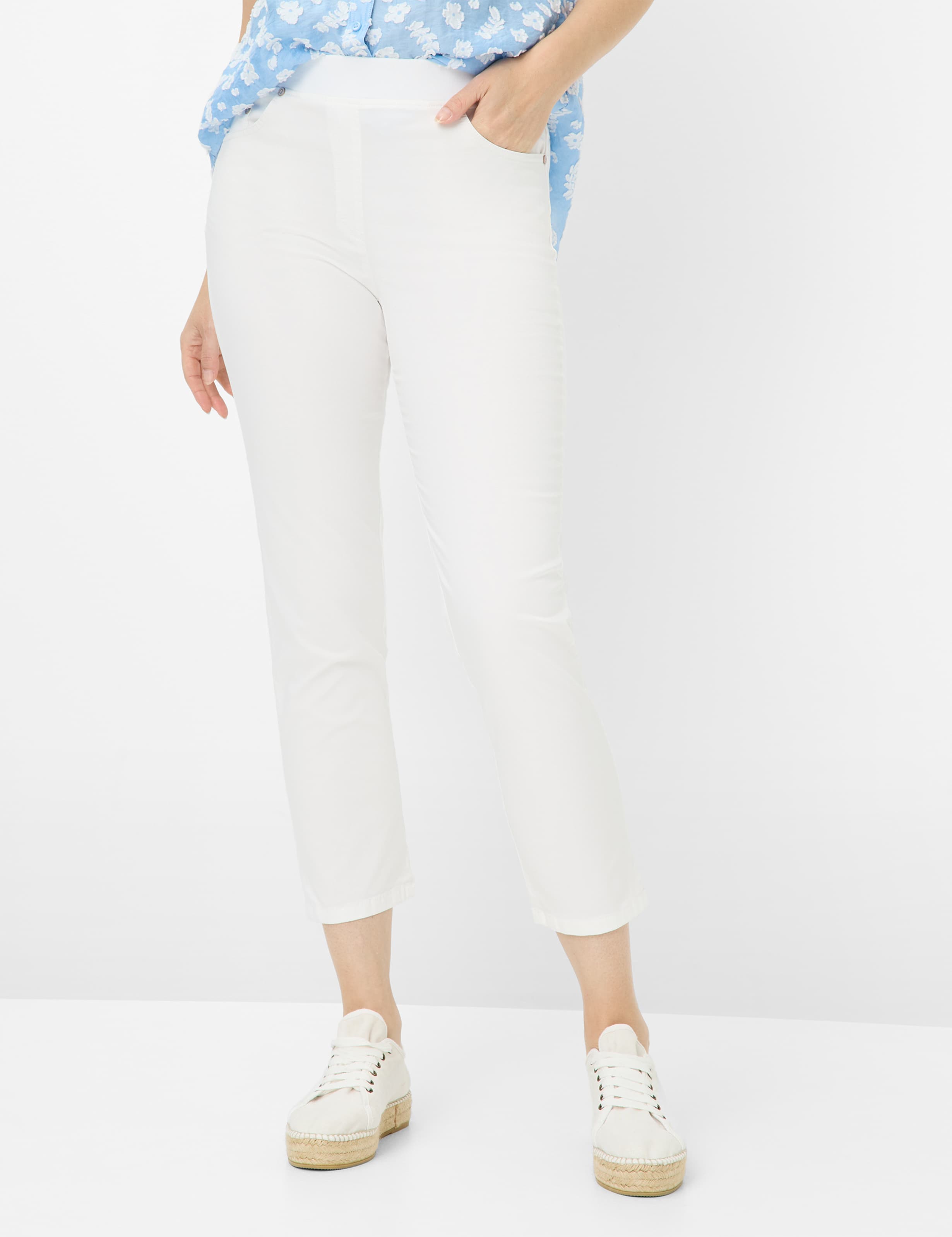 Raphaela by Brax Damen Five-Pocket-Hose Style PAMINA 6/8 WHITE, weiß, Gr. 38