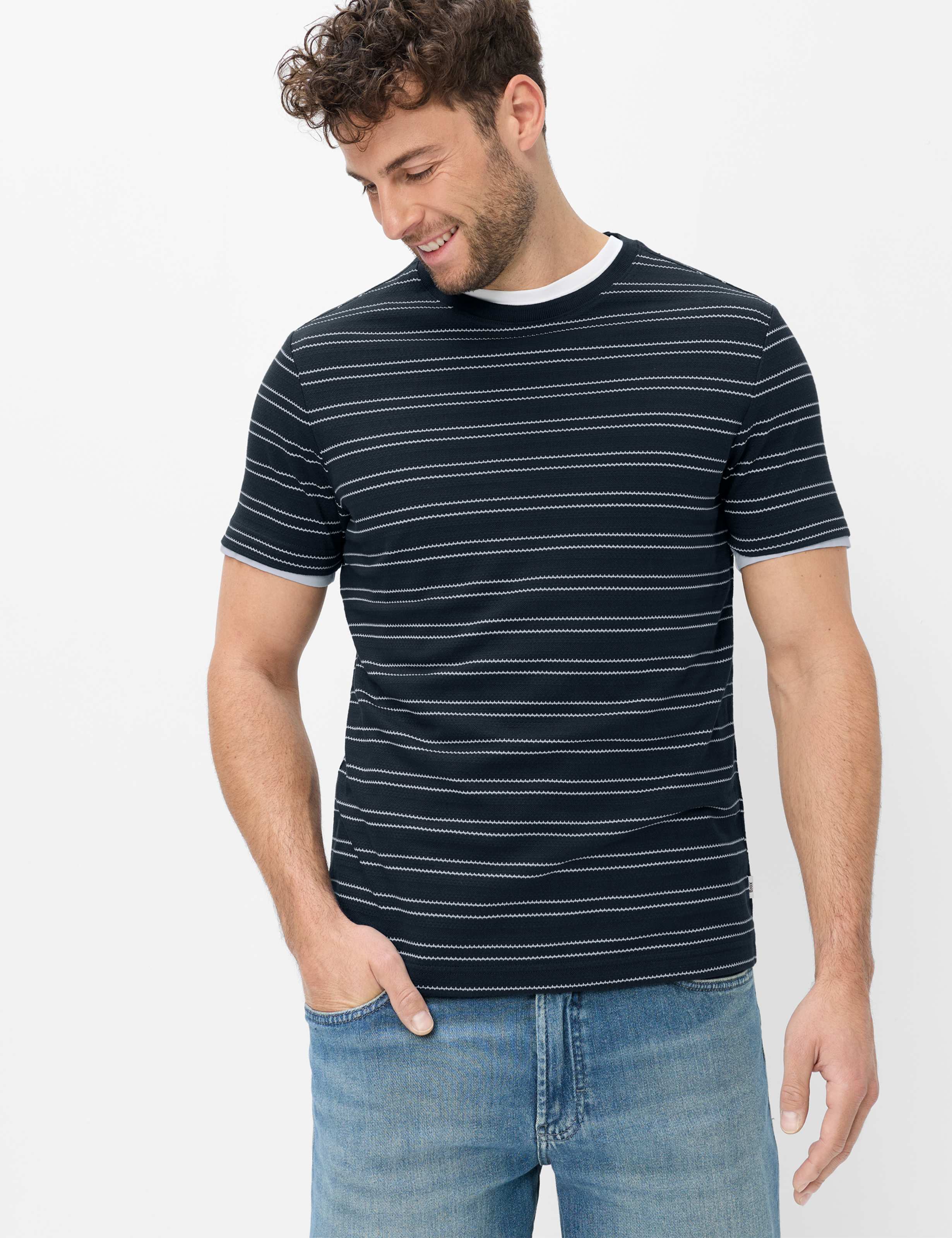 Brax Herren Shirt Style TJADE navy, dunkelblau, Gr. L