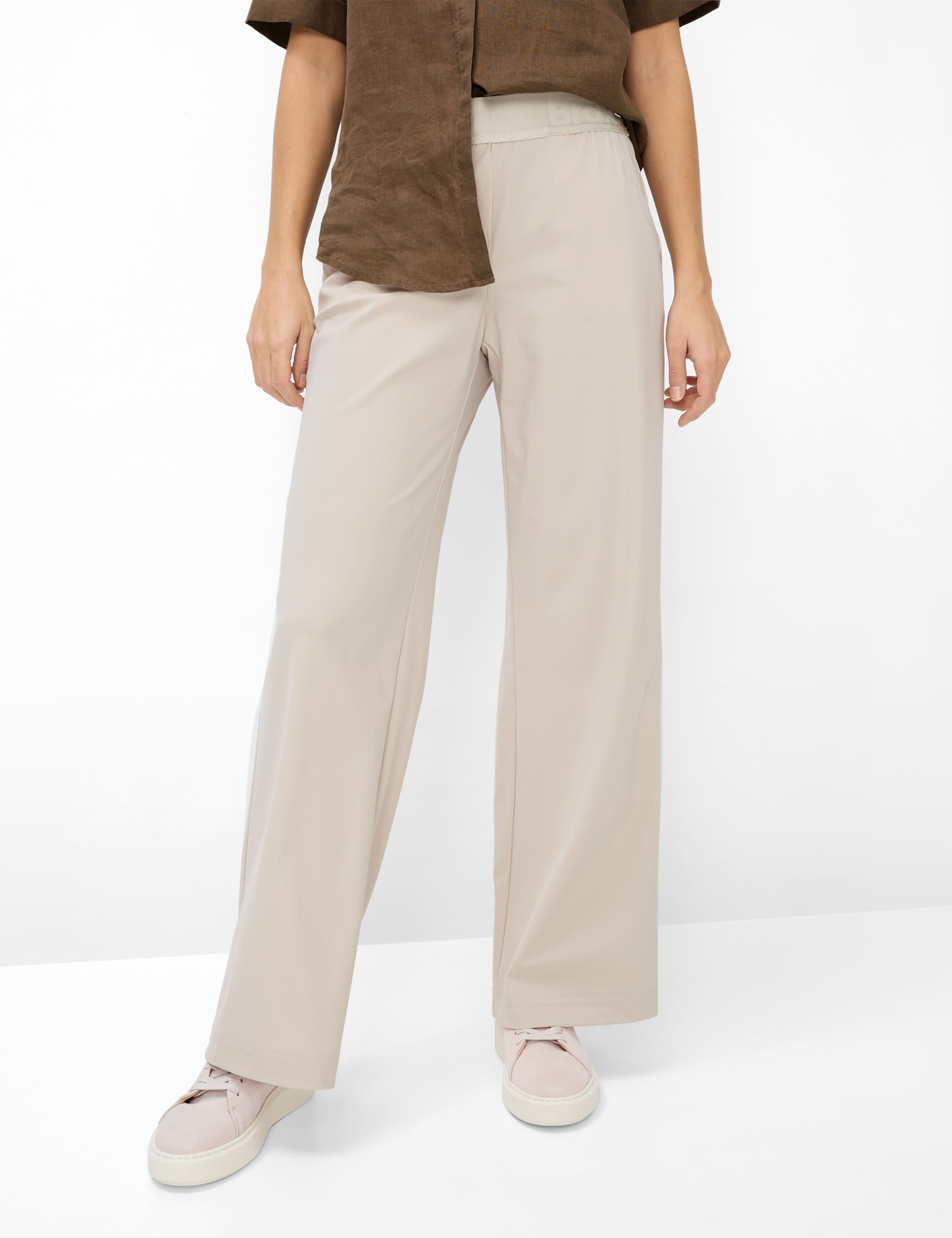 Brax Damen Palazzohose Style MAINE SOFT GREIGE, hellbraun, Gr. 44L