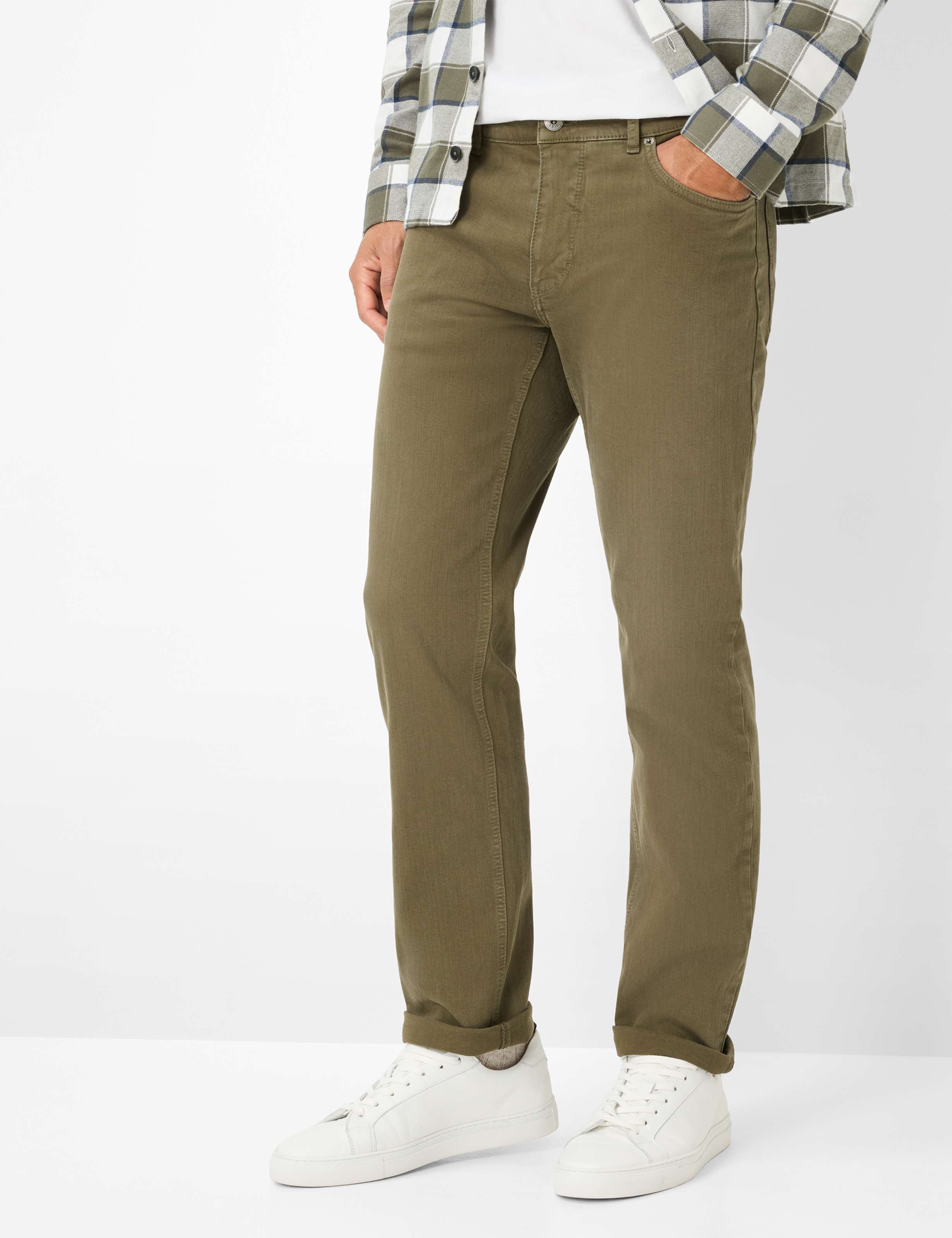 Brax Herren Five-Pocket-Hose Style COOPER OLIVE Denim Grün Oliv, denim grün - oliv, Gr. 36/30