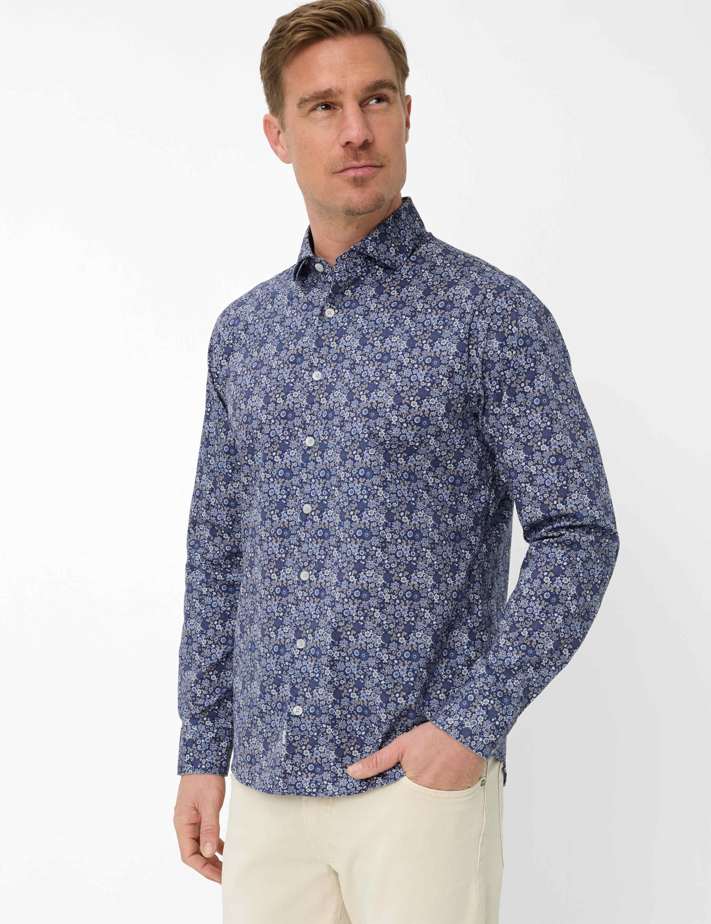 Brax Herren Hemd Style HAROLD marine, dunkelblau, Gr. M