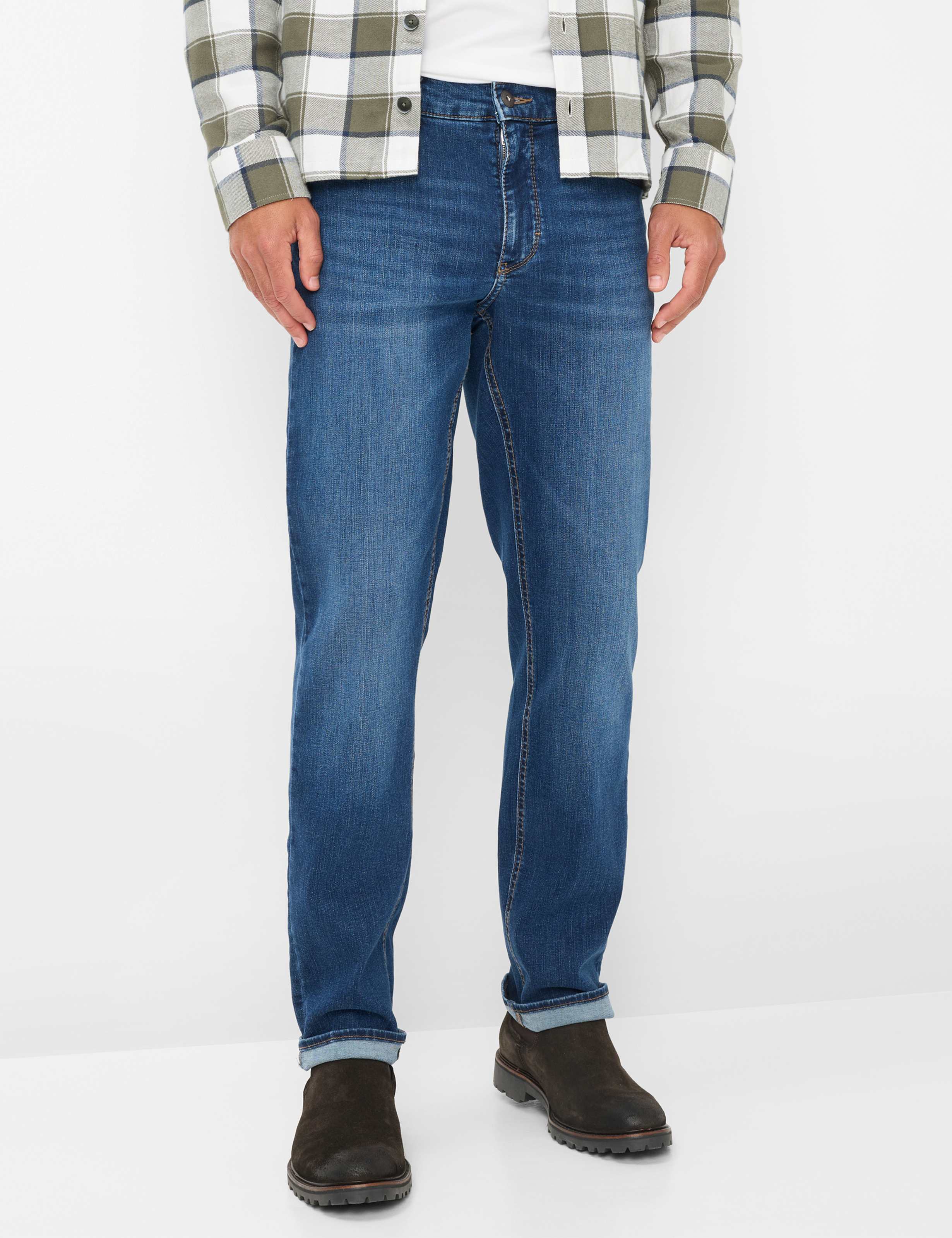 Brax Herren Five-Pocket-Hose Style COOPER DARK BLUE USED, denim blau, Gr. 33/36